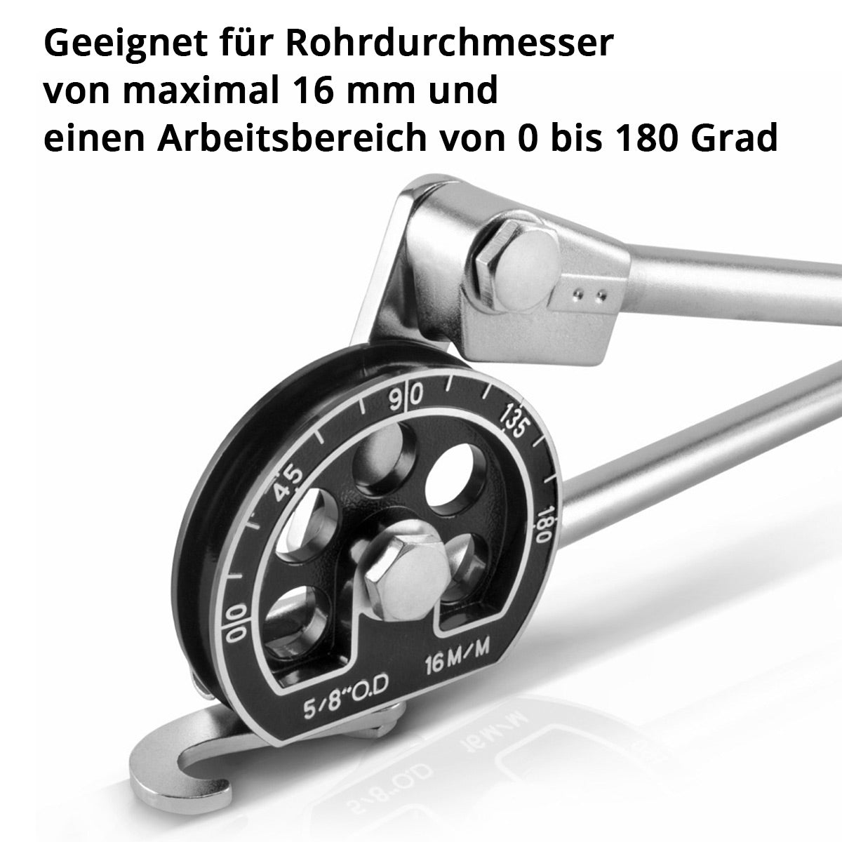 Cendicazione del tubo a mano in acciaio HTB-180 ST Melmo per tubo / Peso di piegatura del tubo / Pinza per piegatura per tubo / tubi Pinza per flessione professionale di tubi da 16 mm in un'area di lavoro di 0-180 gradi