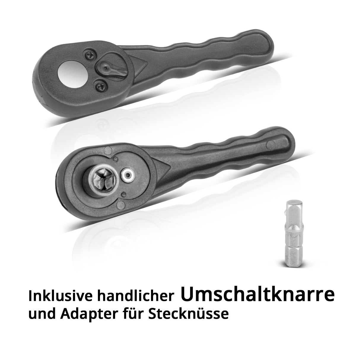 STAHLWERK 41-teiliges Schraubendreher Set, Bitsatz und Steckschlüsselsatz aus Chrom-Vanadium mit Umschaltknarre in Box / Ratschenset / Schraubenzieherset
