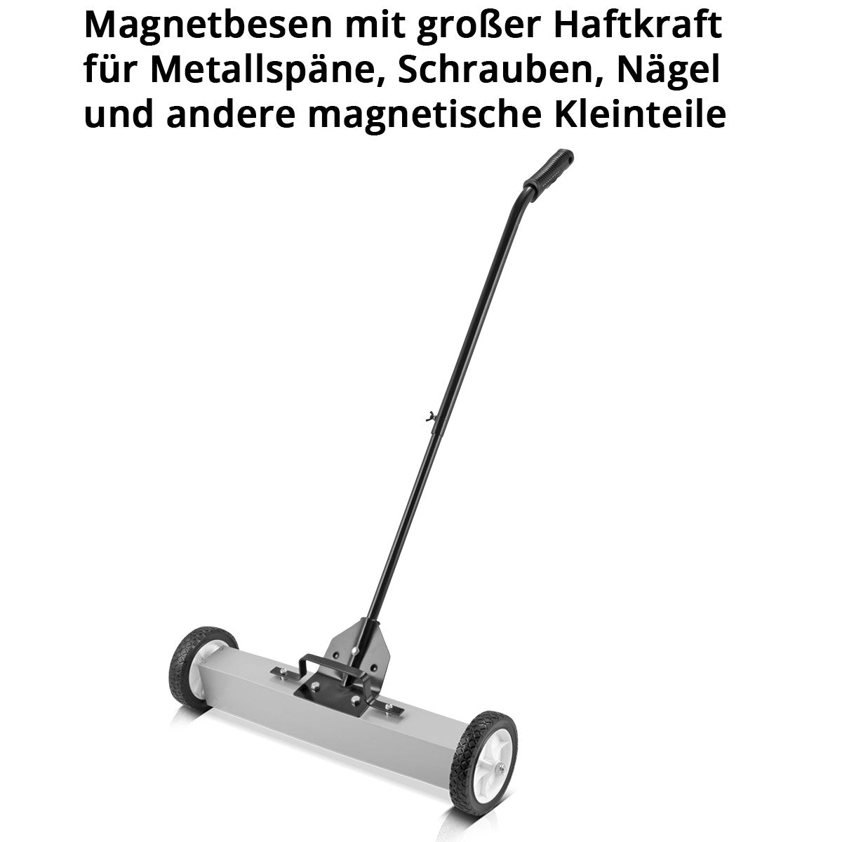 STAHLWERK Magnet-Bodenkehrer MBK-24 ST mit 610 mm Breite und 17,5 kg Fassungsvermögen, Magnetbesen / Spänesammler / Magnetische Kehrmaschine für Metallspäne, Schrauben, Nägel und andere magnetische Kleinteile