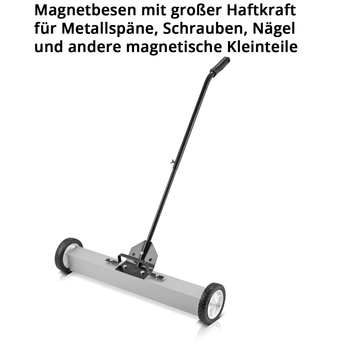STAHLWERK Magnet-Bodenkehrer MBK-30 ST mit 762 mm Breite und 20 kg Fassungsvermögen, Magnetbesen / Spänesammler / Magnetische Kehrmaschine für Metallspäne, Schrauben, Nägel und andere magnetische Kleinteile