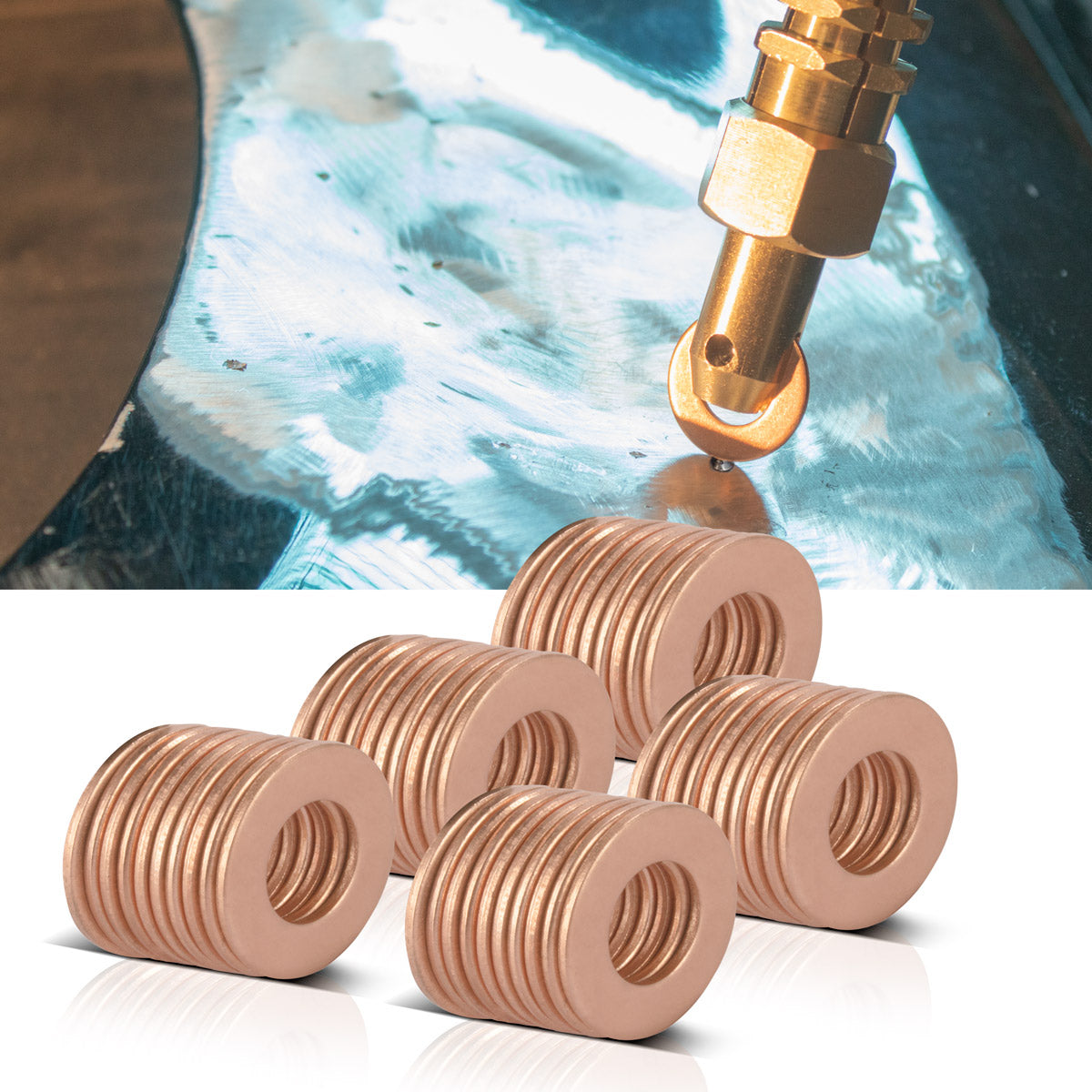 STAHLWERK Anschweißscheiben 50er Set, Smart Repair Zubehör für Ausbeulspotter / Dellenlifter / Punktschweißgerät / Ausbeulwerkzeug zur professionellen Reparatur von Kfz Karosserien
