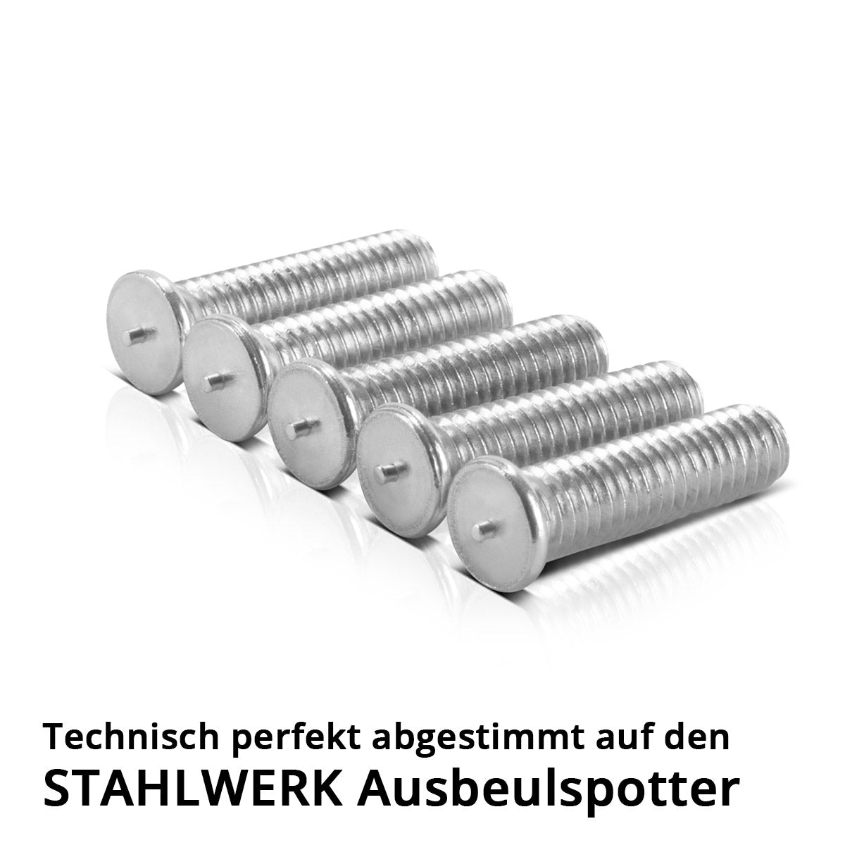STAHLWERK Aluminium Schweißbolzen M4 Gewinde 100er Set, Smart Repair Zubehör für Ausbeulspotter / Dellenlifter / Punktschweißgerät / Ausbeulwerkzeug zur professionellen Reparatur von Kfz Karosserien