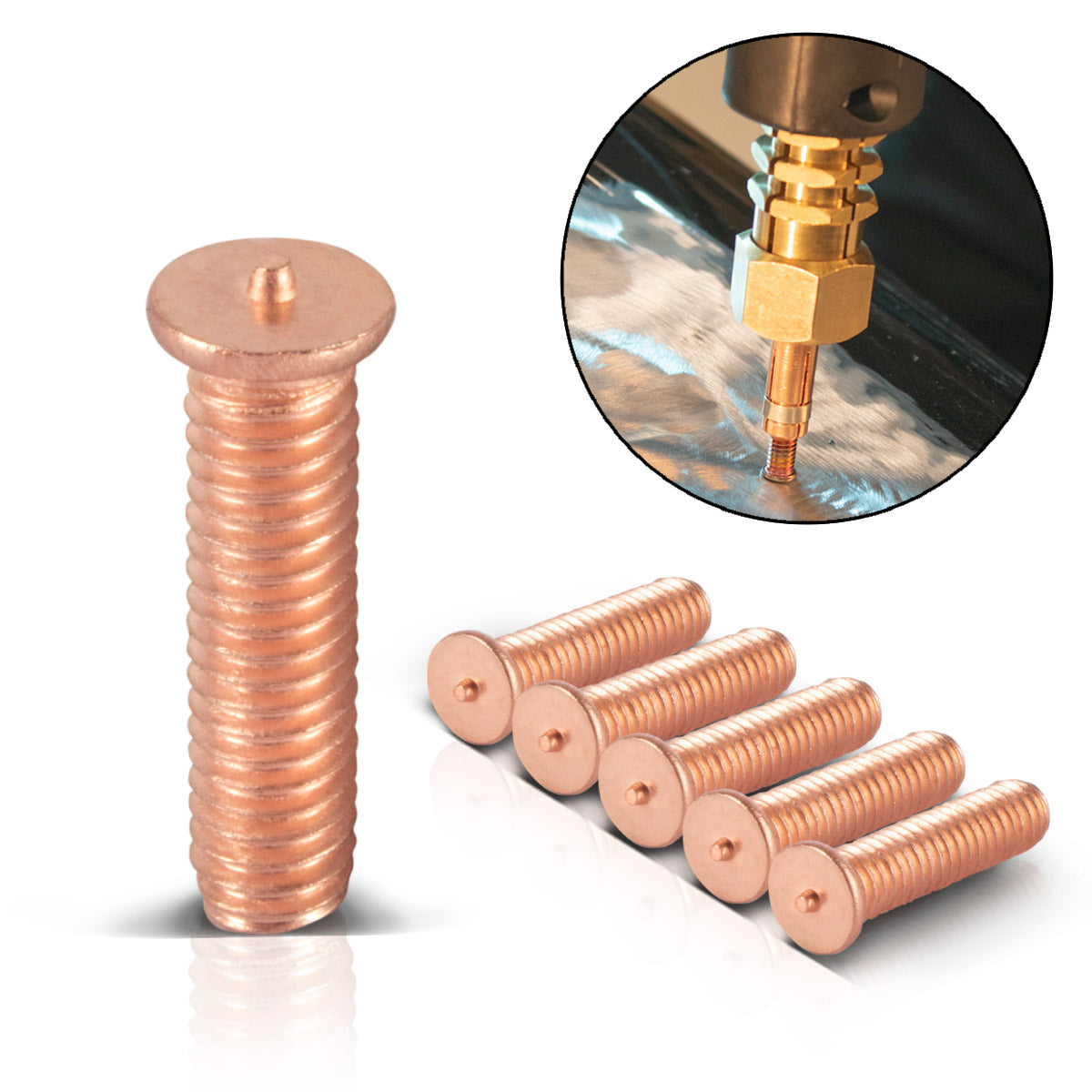 STAHLWERK Schweißbolzen M4 Gewinde 100er Set, Smart Repair Zubehör für Ausbeulspotter / Dellenlifter / Punktschweißgerät / Ausbeulwerkzeug zur professionellen Reparatur von Kfz Karosserien