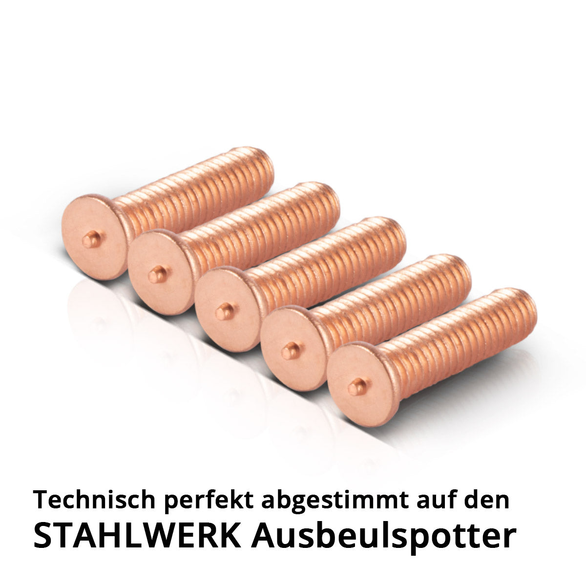 STAHLWERK Schweißbolzen M4 Gewinde 100er Set, Smart Repair Zubehör für Ausbeulspotter / Dellenlifter / Punktschweißgerät / Ausbeulwerkzeug zur professionellen Reparatur von Kfz Karosserien