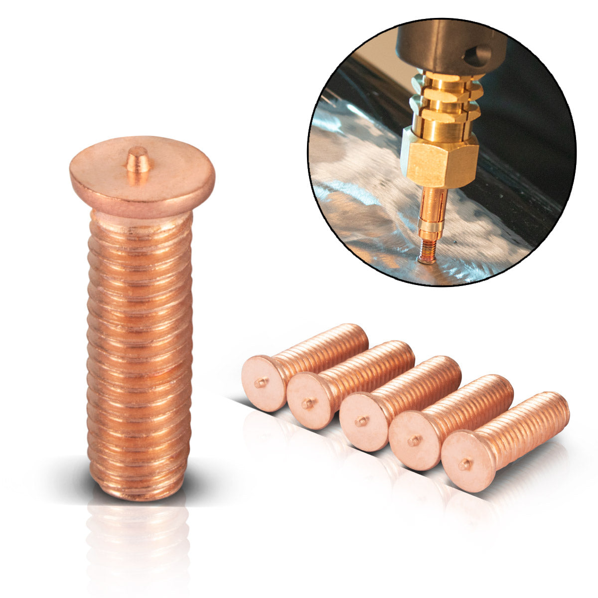 STAHLWERK Schweißbolzen M5 Gewinde 100er Set, Smart Repair Zubehör für Ausbeulspotter / Dellenlifter / Punktschweißgerät / Ausbeulwerkzeug zur professionellen Reparatur von Kfz Karosserien