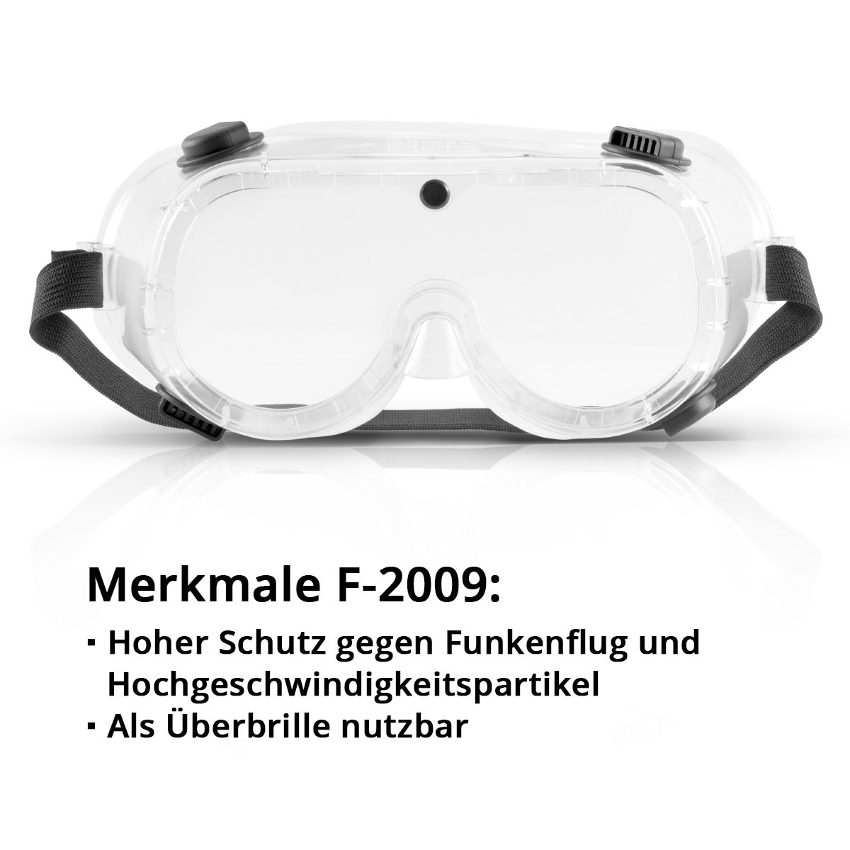 STAHLWERK Schutzbrillen Set / Korbbrille mit Halteband / Schweißerschutzbrille / Überbrille / Arbeitsschutzausrüstung