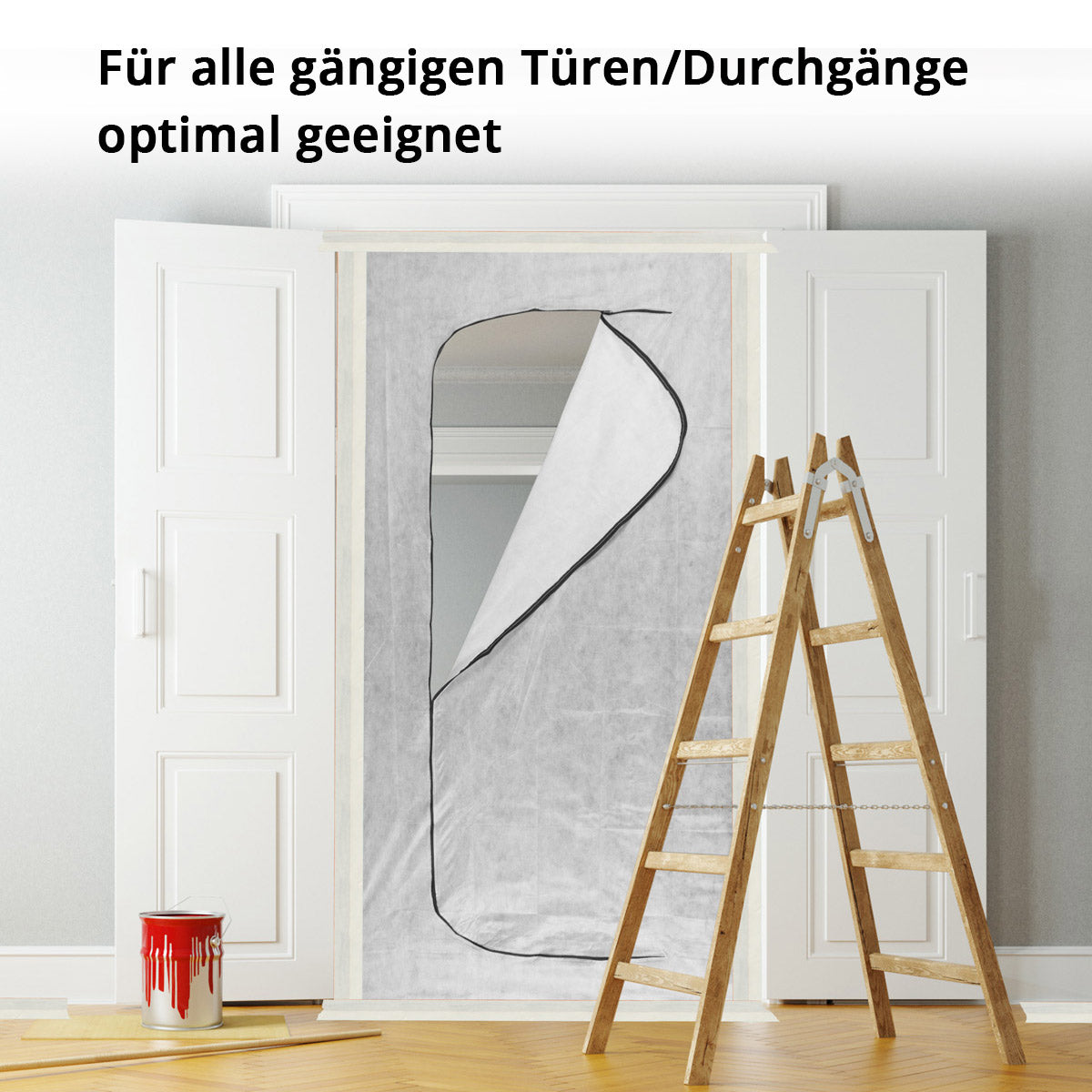 Stahlwerk Staub Protection Porte 2 Set C-Shape Casque Doche de poussière / Verrouille de saleté / rideau de poussière avec une fermeture à glissière intégrée