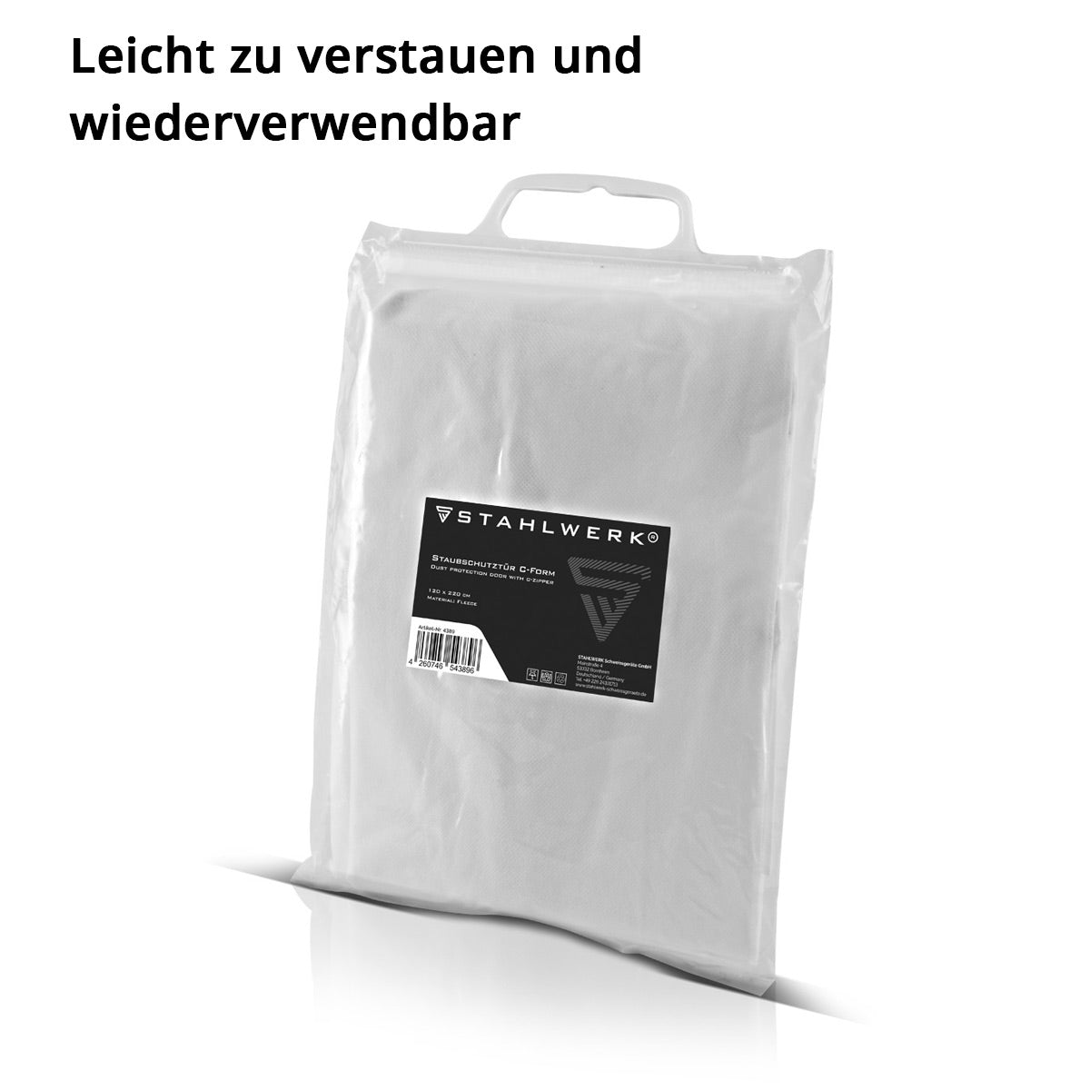Stahlwerk Staub Protection Porte 2 Set C-Shape Casque Doche de poussière / Verrouille de saleté / rideau de poussière avec une fermeture à glissière intégrée