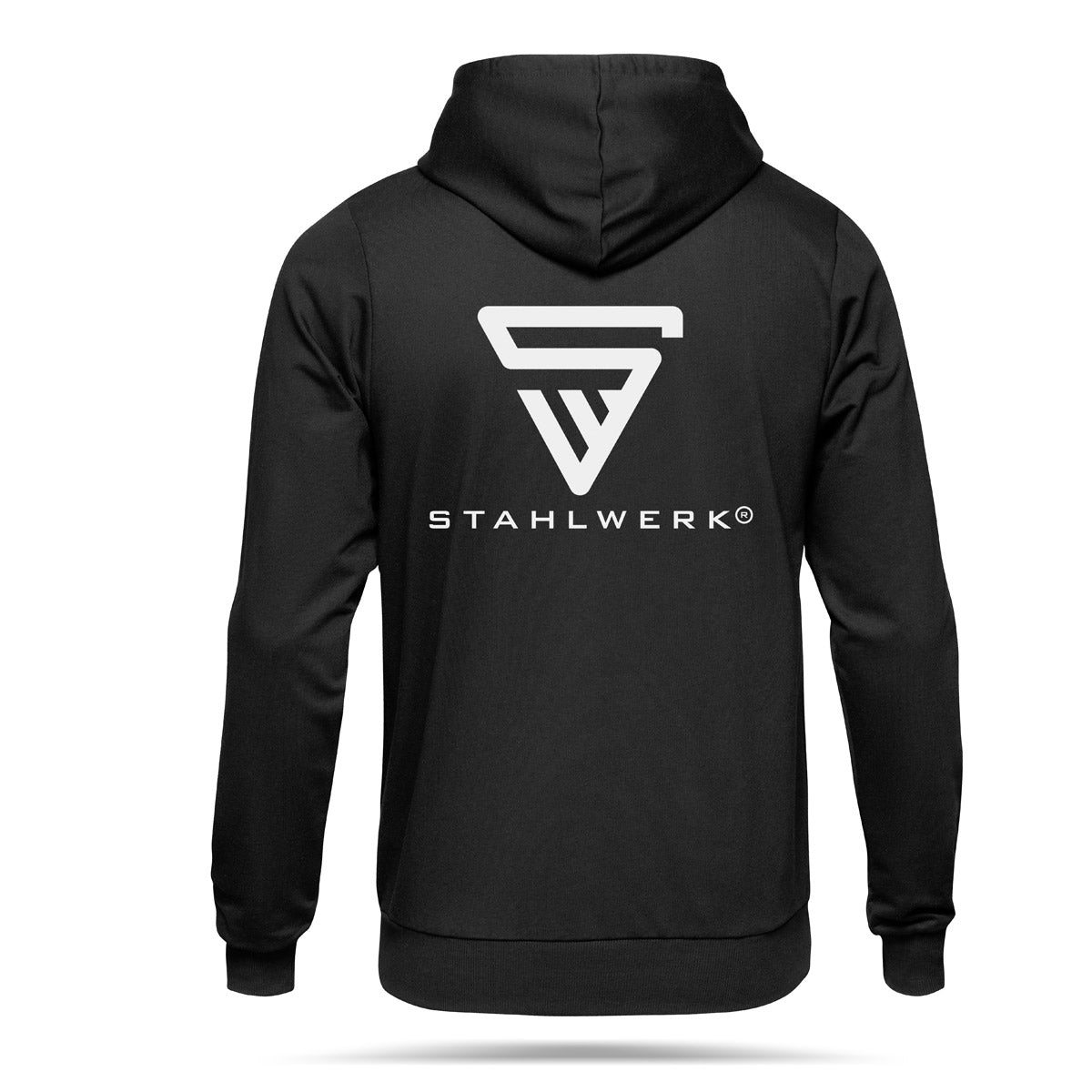 Sweat à capuche en acier / M-xxxl / pull à capuche / pull à capuche / veste de sueur avec fermeture éclair en noir avec logo-logiciel