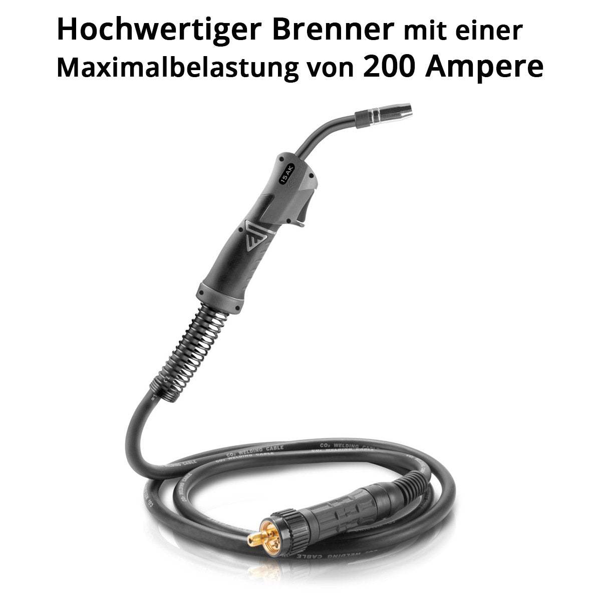 STAHLWERK AK15 | MB15 Schweißbrenner inklusive 4 m Schlauchpaket, Profi-Schweißzubehör für MIG MAG Schutzgas Schweißgeräte mit Eurozentralanschluss