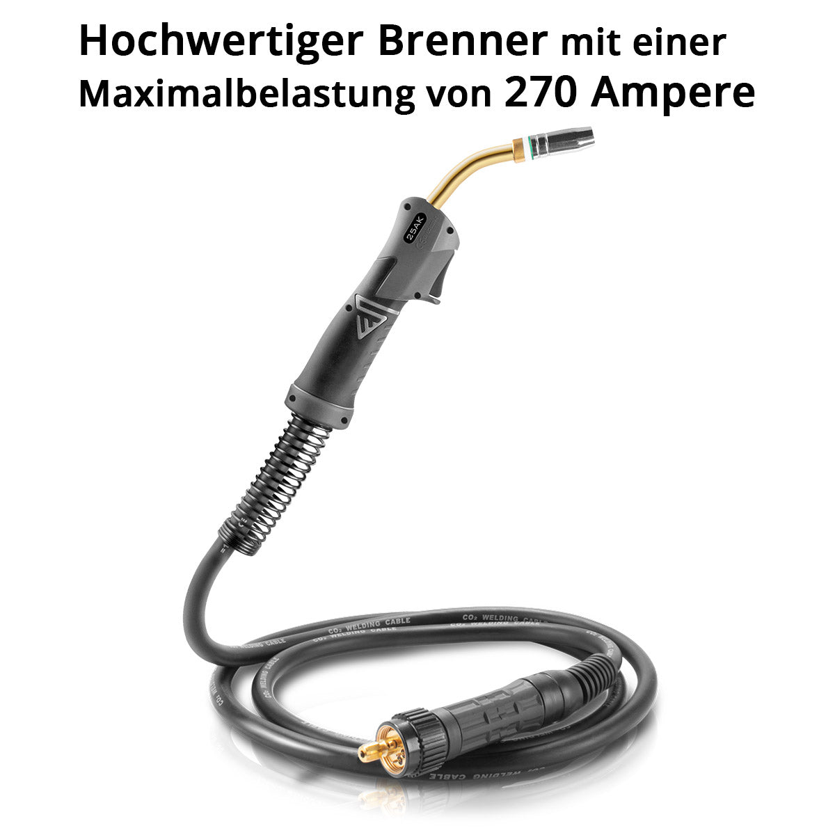 Stahlwerk AK25 | MB25 welding burner including a 3 m hose package, professional welding accessories for MIG Mag Protection gas welding equipment with Euro central connection