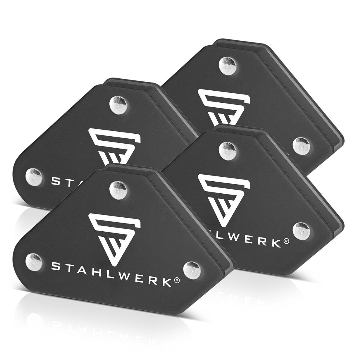 STAHLWERK 4er Set Magnet-Schweißwinkel 4 kg | 9 lbs praktischer Schweißmagnet | Magnetwinkel | Schweißpositionierer mit starker Haftkraft