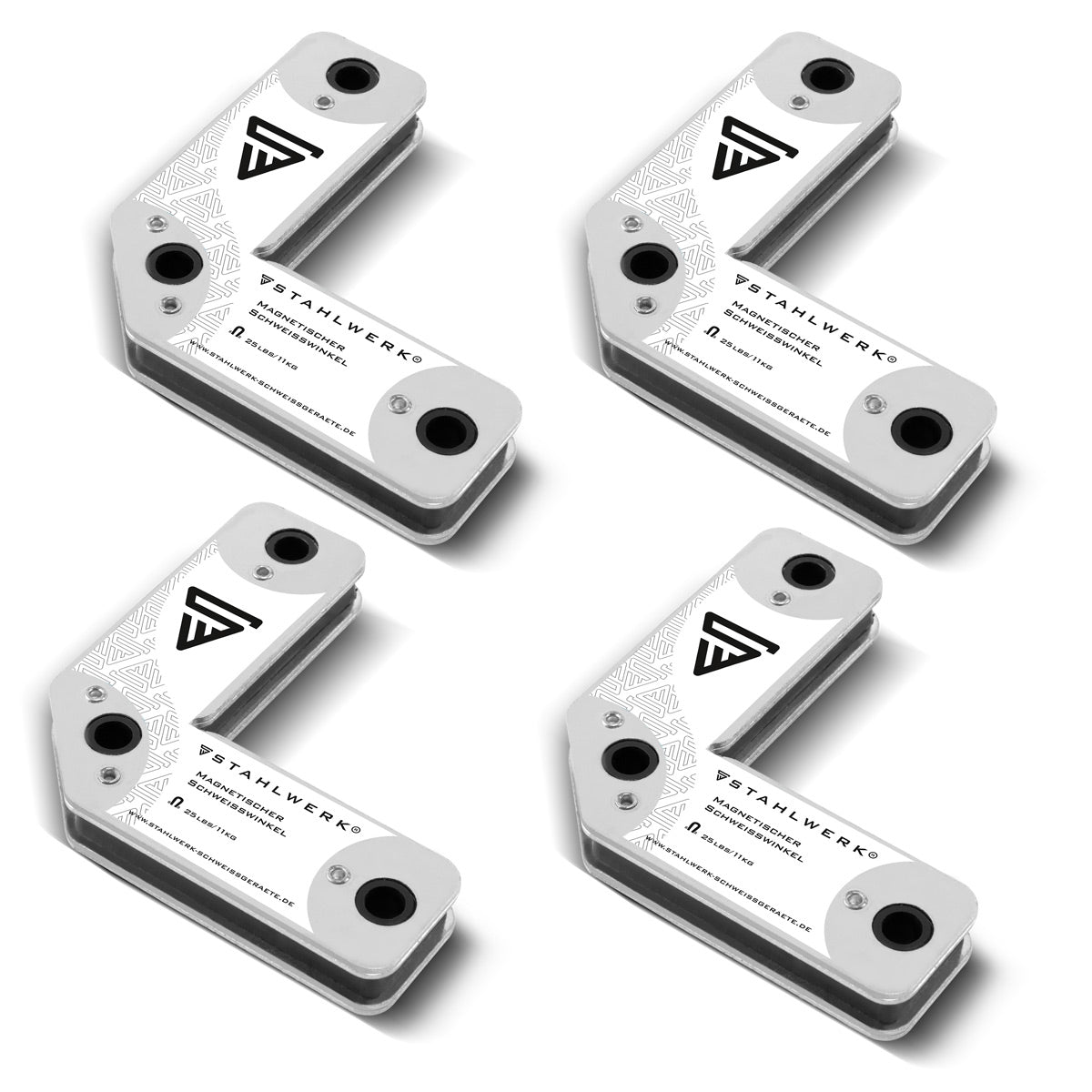 STAHLWERK 4er Set Magnet-Schweißwinkel 11,3 kg | 25 lbs praktischer Schweißmagnet | Magnetwinkel | Schweißpositionierer mit starker Haftkraft