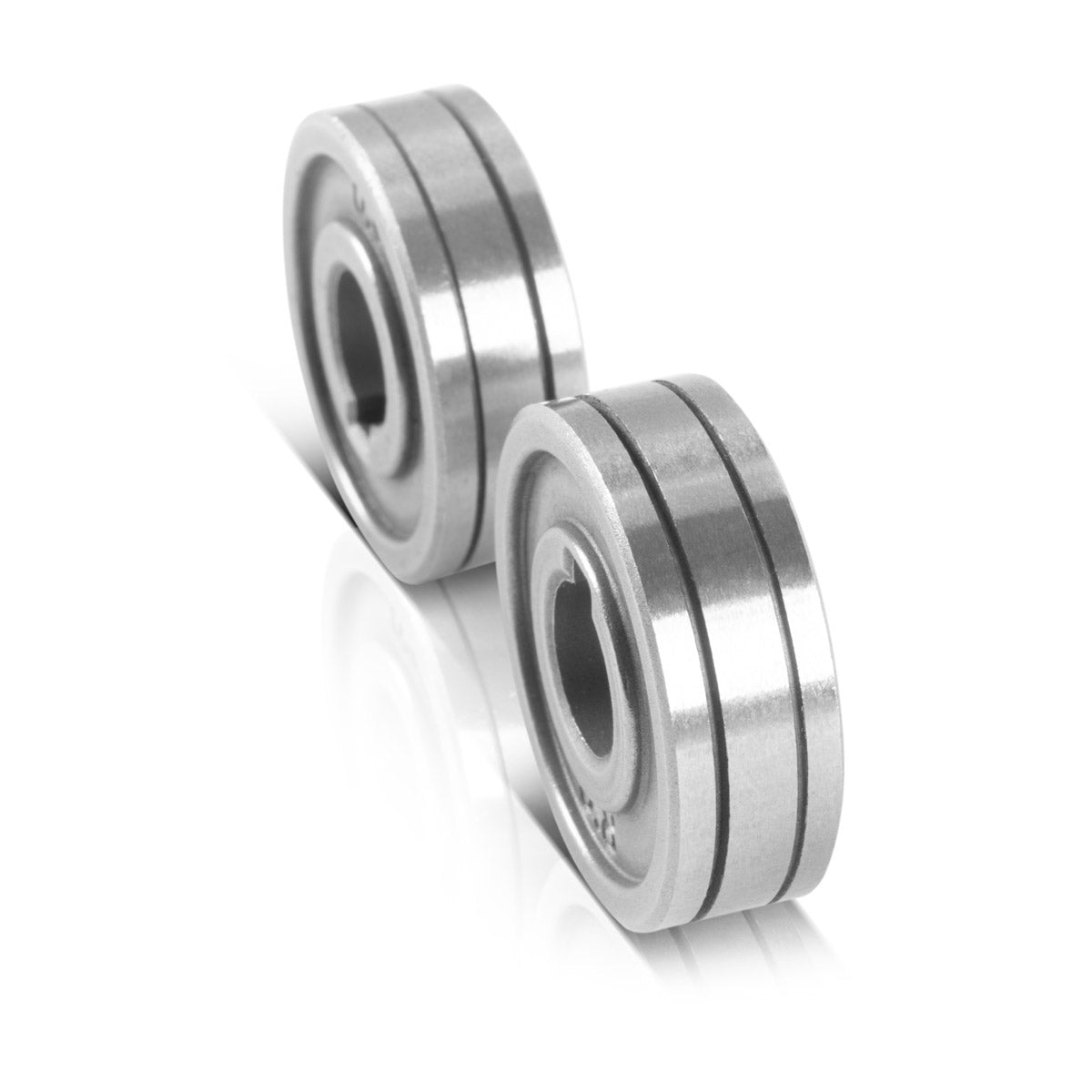 STAHLWERK 2er Set Drahtführungsrolle / Drahtvorschubrolle mit 0,6 / 0,8 mm V-Profil und 1,0 / 1,2 mm U-Profil zum Schweißen von Aluminium, Fülldraht und Massivdraht mit MIG MAG Schweißgeräten