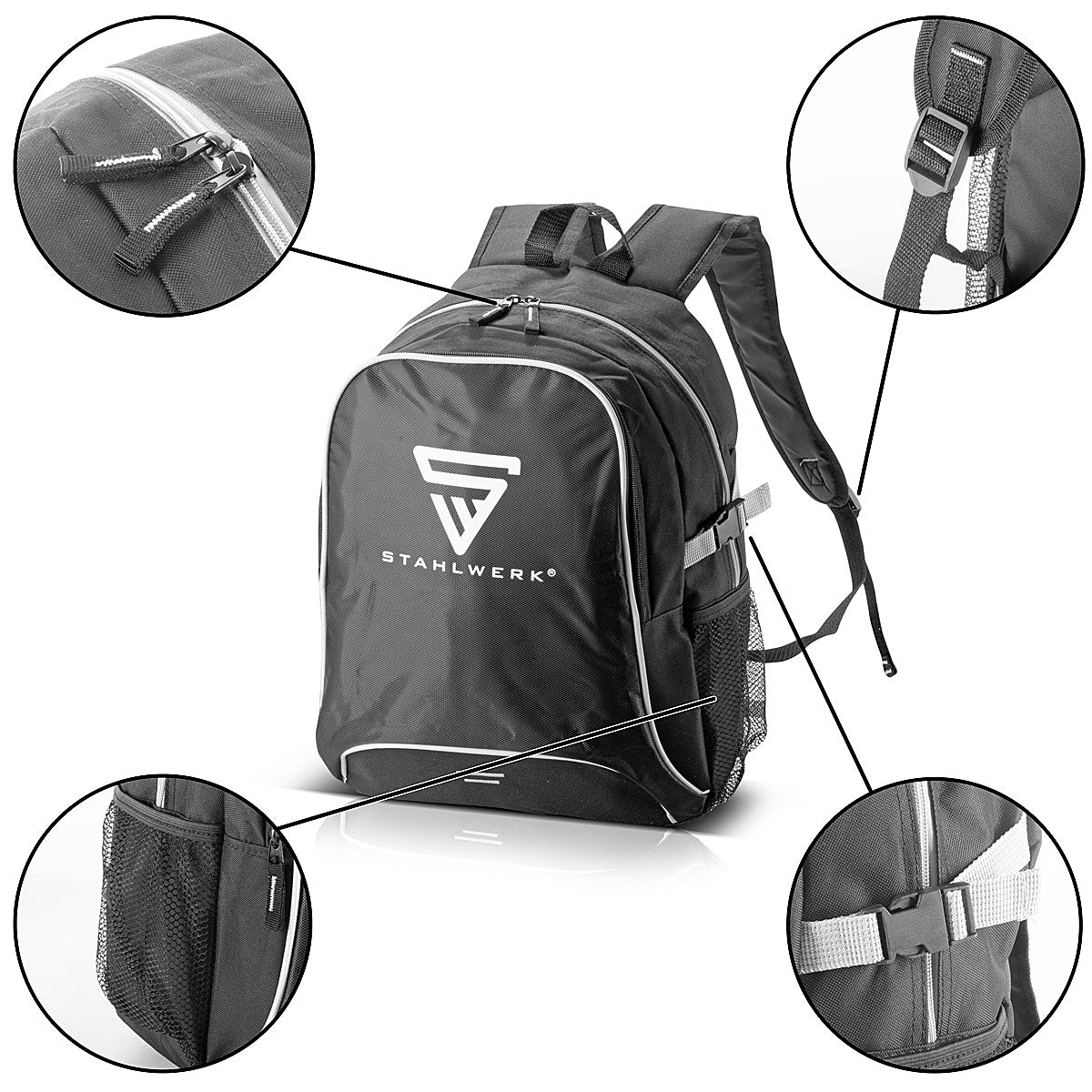 Steelwork Practical recreational backpack 27 liters, sports backpack made of robust and water-repellent ripstop polyester, daypack | Hand luggage | Reiserucksack with two large compartments