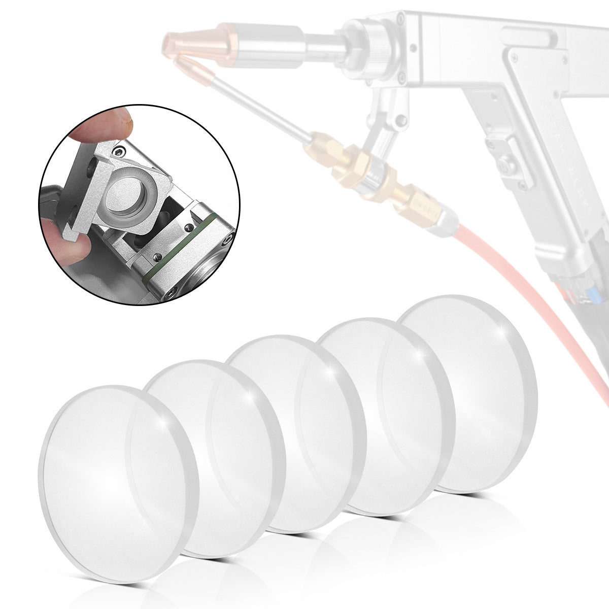 STAHLWERK Laser-Schutzlinsen 5er Set 18 x 2 mm Profi-Zubehör für Laser-Schweißbrenner | Laser-Schweißgeräte