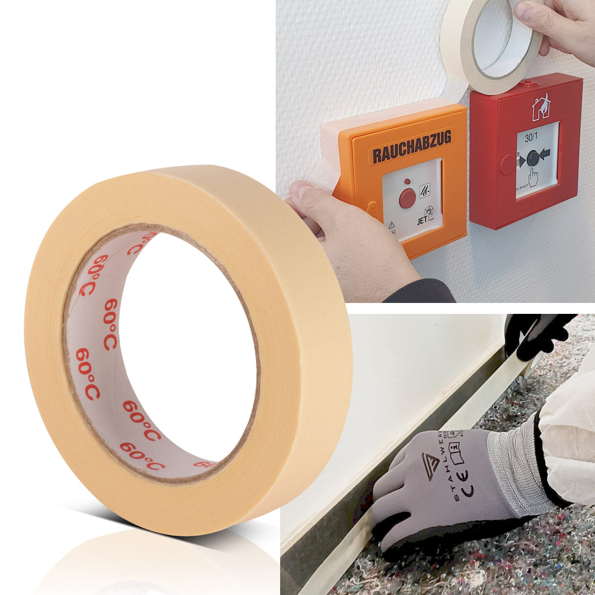 STAHLWERK Malerkrepp 10er Set 50 m x 25 mm robustes Universal-Kreppband | Abklebeband | Malerband für Malerarbeiten und Renovierungen