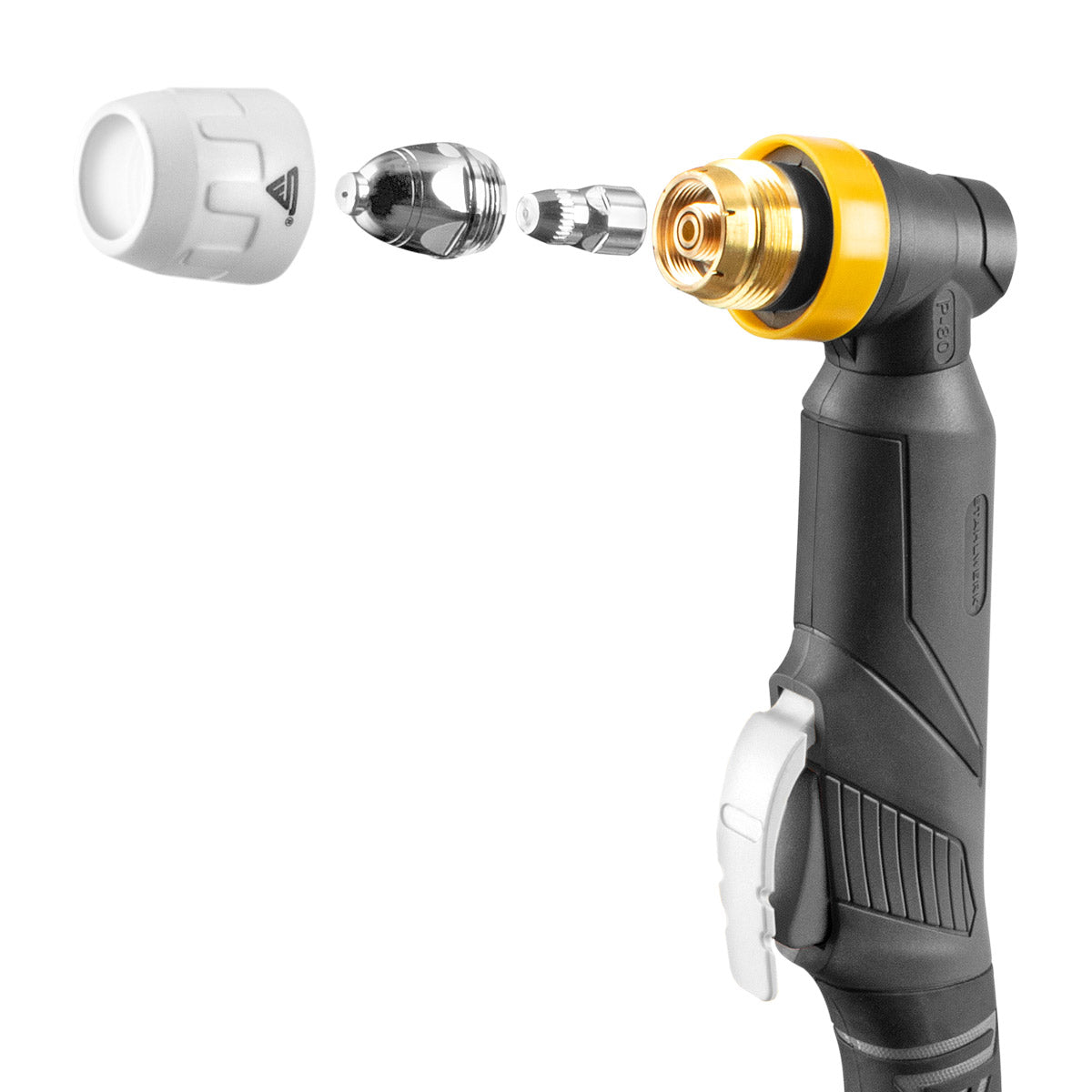 Stahlwerk P-80 Plasma Accessoires Ensemble 50 pièces, pièces d'usure, Plasma Suffs + électrodes + Caps en céramique pour brûleur de coupe en plasma coupé P-80