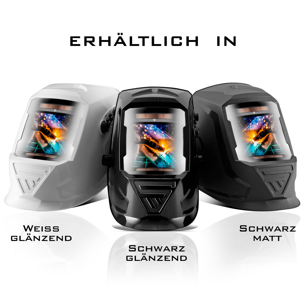 STAHLWERK Vollautomatik Real Colour Schweißhelm mit 3-in-1-Funktion ST-990 XB, schwarz glänzend