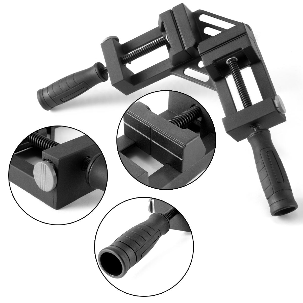 STAHLWERK DW-90 ST Stabile Doppelgriff-Winkel-Klemme und leichter Eckspanner für Werkstücke aus Metall, Holz und Kunststoff