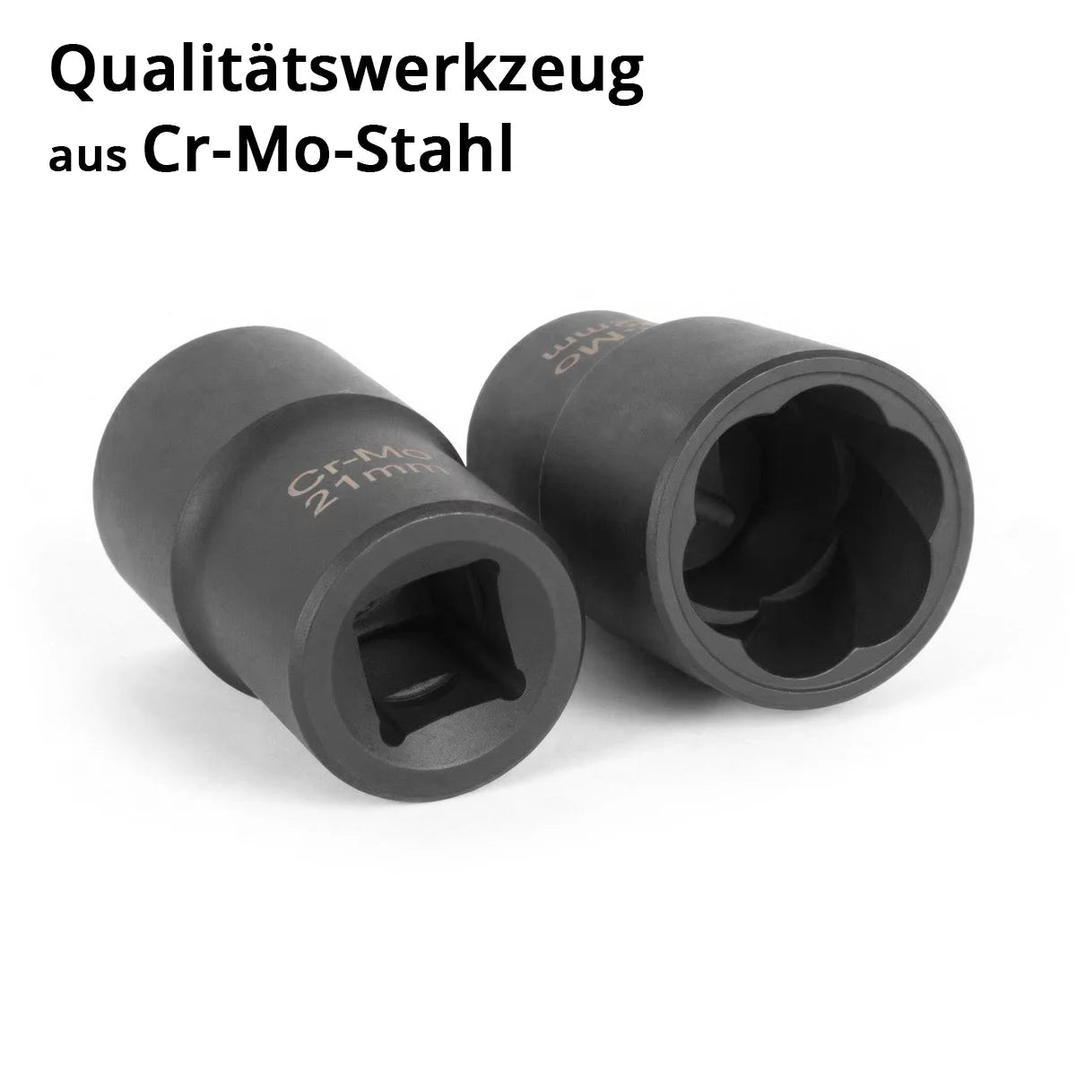 Set de desmontaje y limpieza de bujes de rueda STAHLWERK | 16 piezas | 4 tuercas giratorias | 5 nueces blandas | Entrada 1/2" | 17-22 mm | 2 cepillos copa 65/75 mm con adaptador M14 x 2 | Alargador | Punzón 12 mm