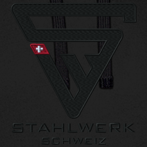 STAHLWERK-SCHWEIZ "BLACK EDITION 2026" Sudadera con capucha unisex ORGANIC premium negra, bordado de alta calidad