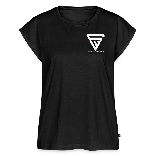 STAHLWERK-SCHWEIZ women's premium organic top with logo print - 99% cotton / 1% elastane, black, various sizes