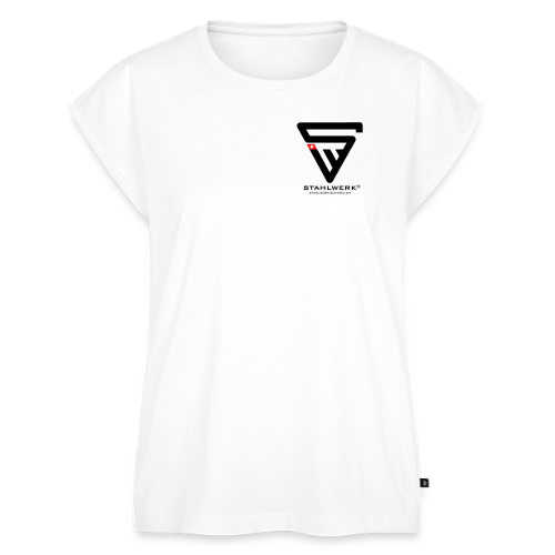 STAHLWERK-SCHWEIZ women's premium organic top with logo print - 99% cotton / 1% elastane, white, various sizes