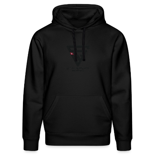 STAHLWERK-SCHWEIZ "BLACK EDITION 2026" Sudadera con capucha unisex ORGANIC premium negra, bordado de alta calidad