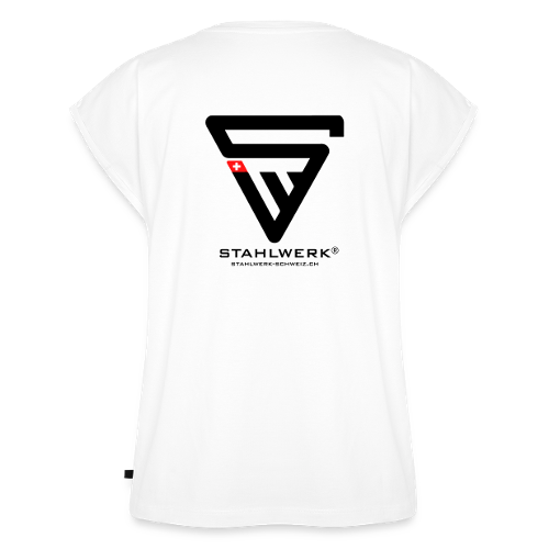 STAHLWERK-SCHWEIZ women's premium organic top with logo print - 99% cotton / 1% elastane, white, various sizes