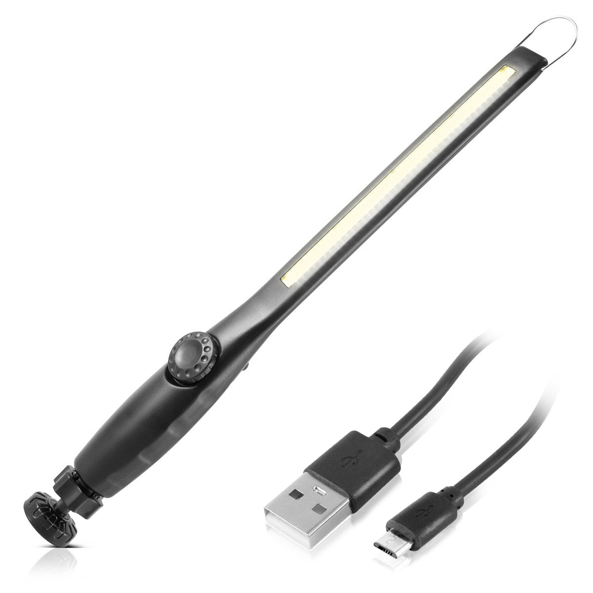 Steelwork LED work lamp AL-300 ST Powerful stable lamp / stable lamp / flashlight with integrated battery, USB connection and swiveling magnetic foot, continuously adjustable