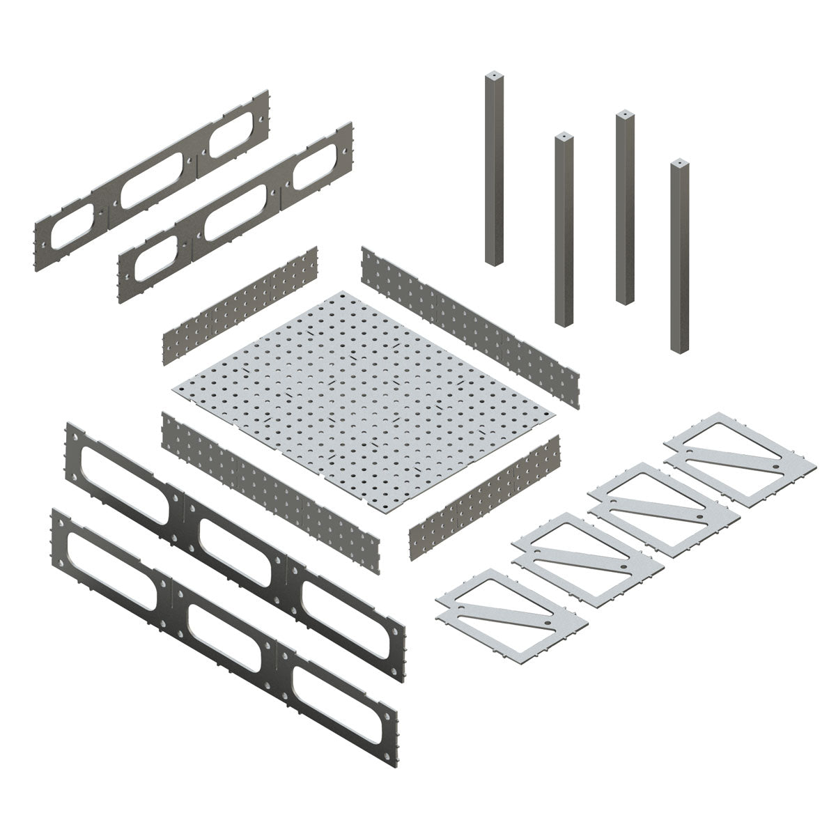 STAHLWERK 3D Schweißtisch WT-100 3D ST mit 1.000 kg Tragkraft, D16 Lochsystem und 6 mm Arbeitsplatte 100 x 80 cm, Montagetisch DIY-Bausatz zum Selbstschweißen aus Carbonstahl mit nivellierbaren Füßen