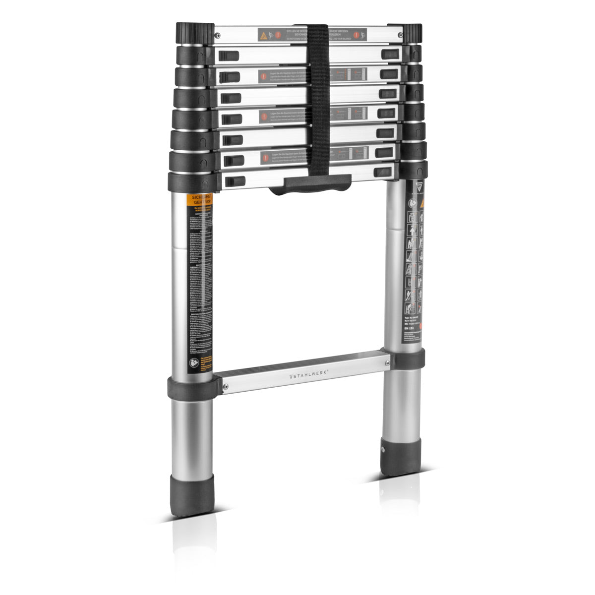 Stahlwerk Telescopic manager TL-260 ST with 150 kg load capacity and 2.60 m maximum length, pull-out aluminum conductor | Gesture manager | Sprout leaders with non-slip sprouts including a 7-year manufacturer's guarantee