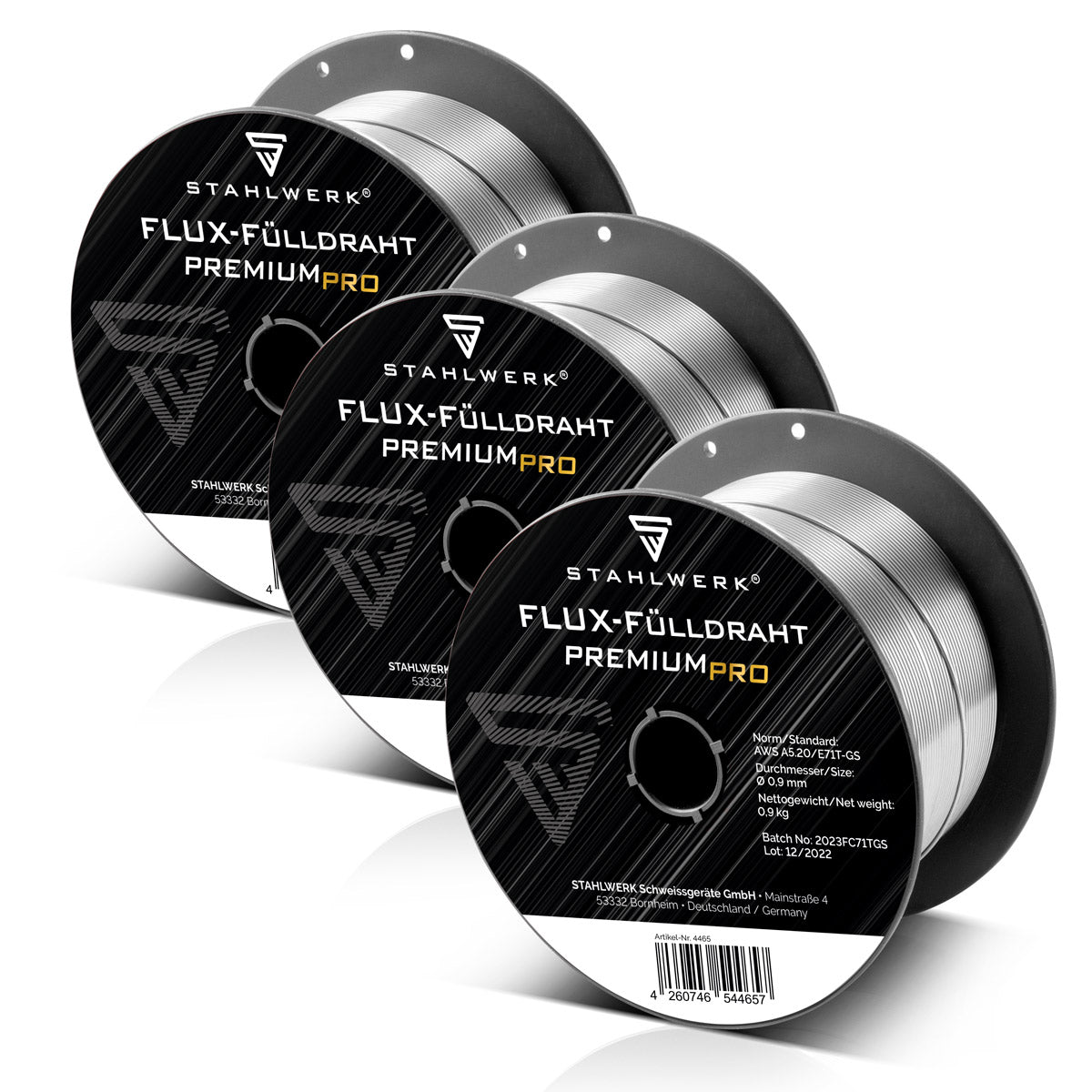 WAEDWORK MIG MAG Welding Filo di saldatura Premium Filo 3 Imposta E71T-GS Ø 0,9 mm S100 / D100 rotolo di filo con filo di riempimento di 0,9 kg / flusso