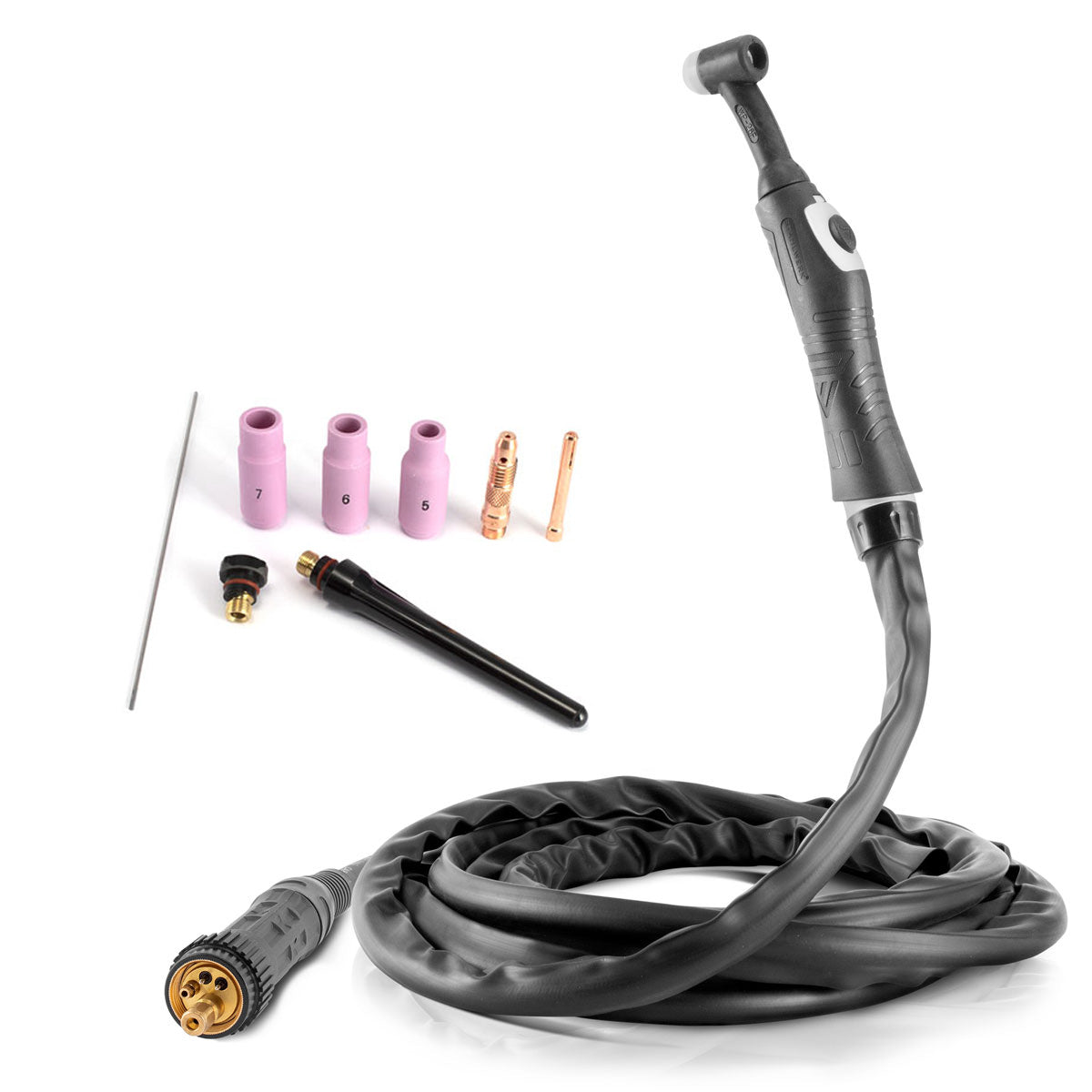 Stahlwerk WIG welding burner WP26F to 200 A with 3 m protective gas hose package, euro center connection and flex-head for MIG MAG WEISTARGEN