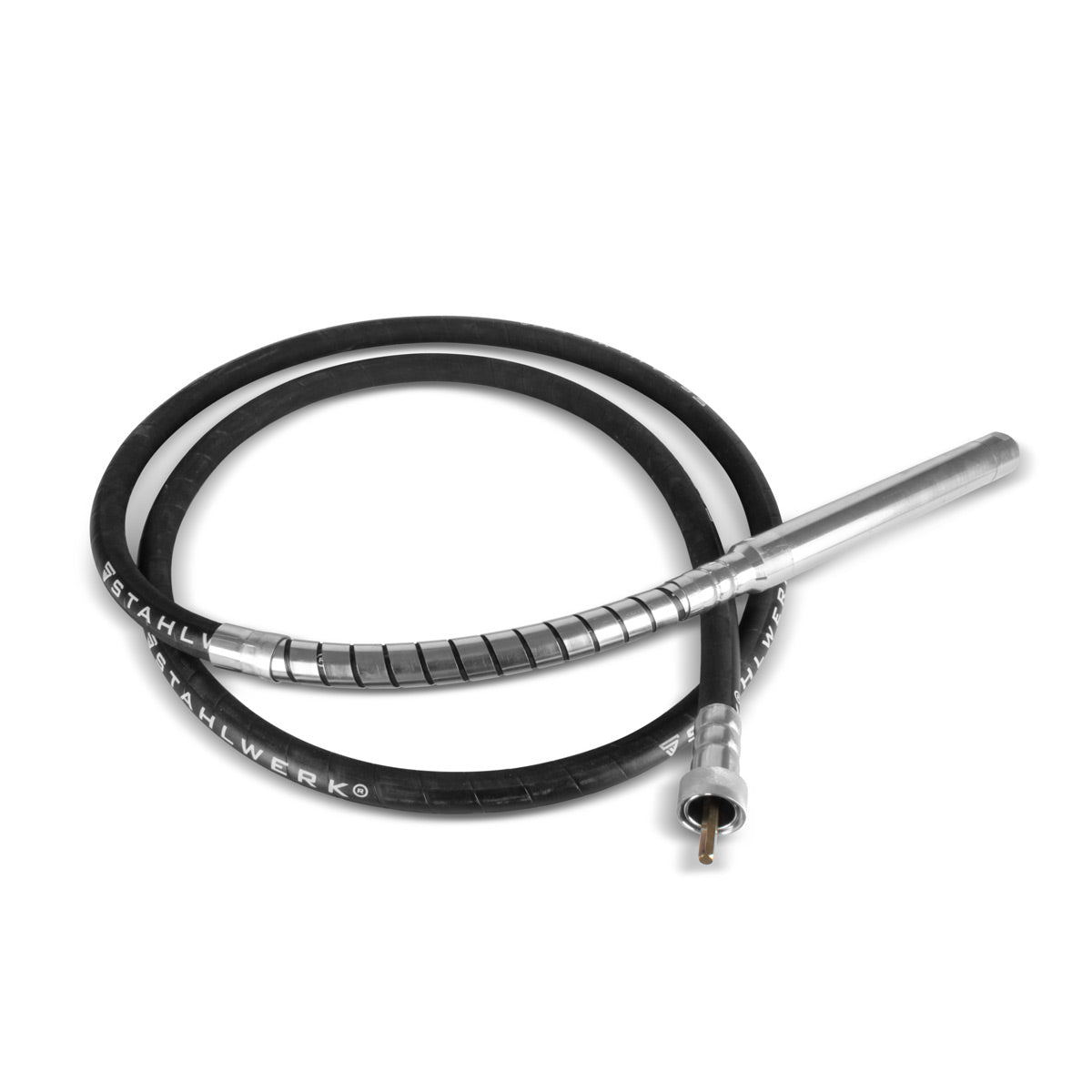 Bottiglia vibrante STAHLWERK Ø 45 mm | Lunghezza tubo 400 cm | Vibratore interno con albero flessibile per vibratori elettrici per calcestruzzo | Tubo vibrante per compattatori di calcestruzzo, vibratori a bottiglia e vibratori per calcestruzzo
