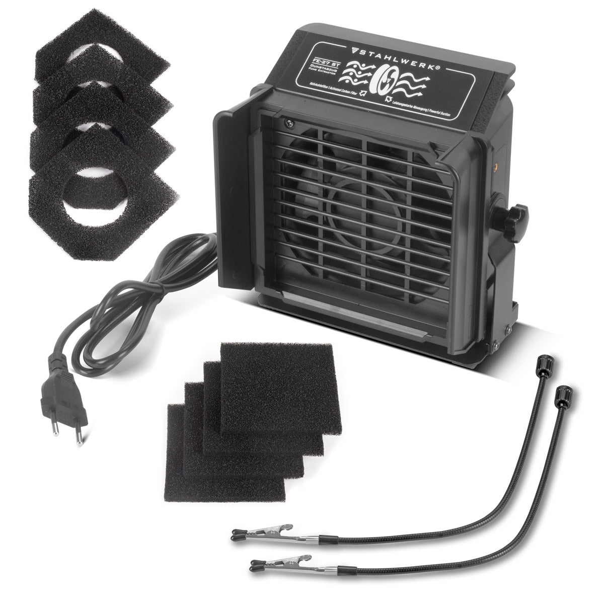 Steelworks Soldering Suction Fe-27 St con un extractor de filtro de 2 veces | Ingesta de humo | Sistema de succión | Absorbente de humo | Extracción de humo para succión y filtrado de humo, gases y vapor