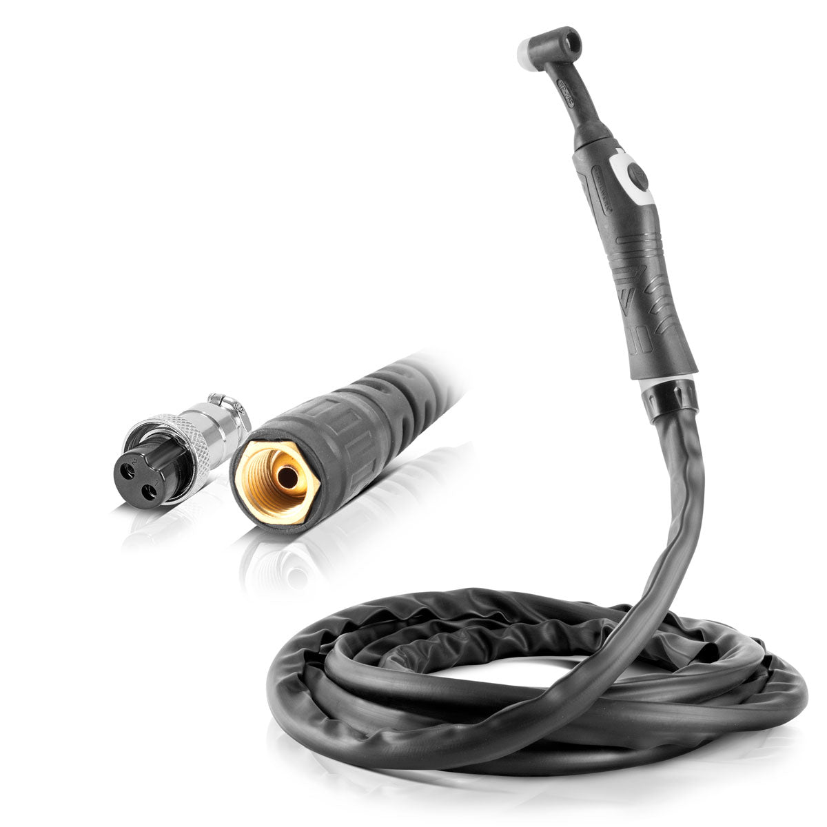 Burner di saldatura Wig di Stahlwerk Wig WP-26 con pacchetto tubo da 5 m fino a 200 A, raffreddato a gas, 2-pin, saldatura ergonomica / parrucca