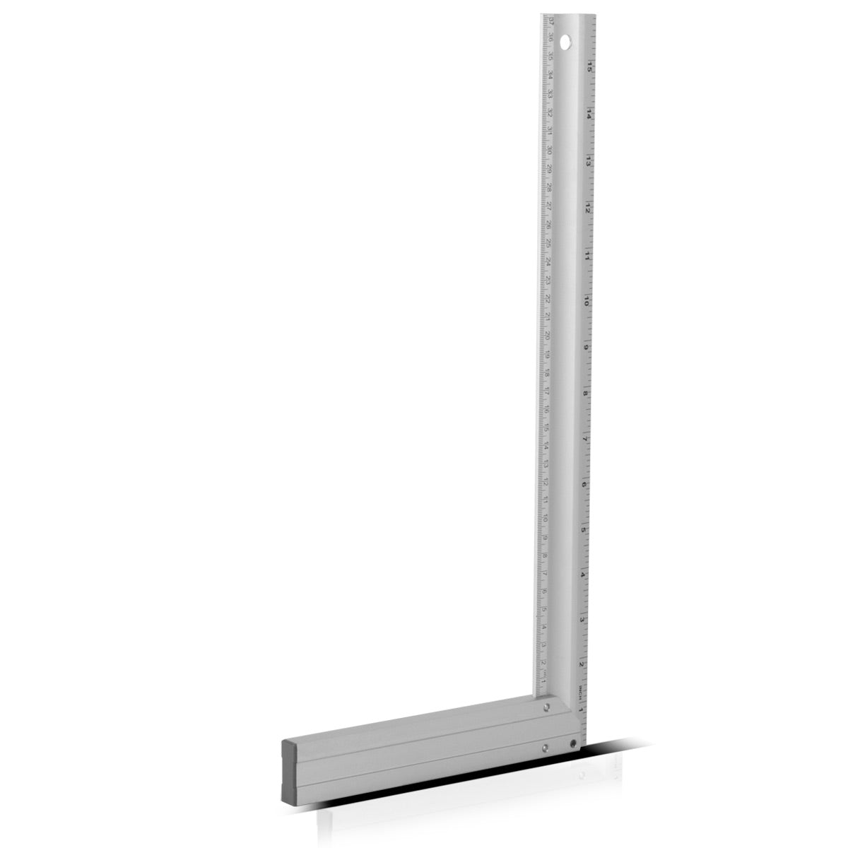 Angle d'arrêt en aluminium en aluminium Angle de mesure angle de charpentier 400 mm Angle riveté avec CM et pouces