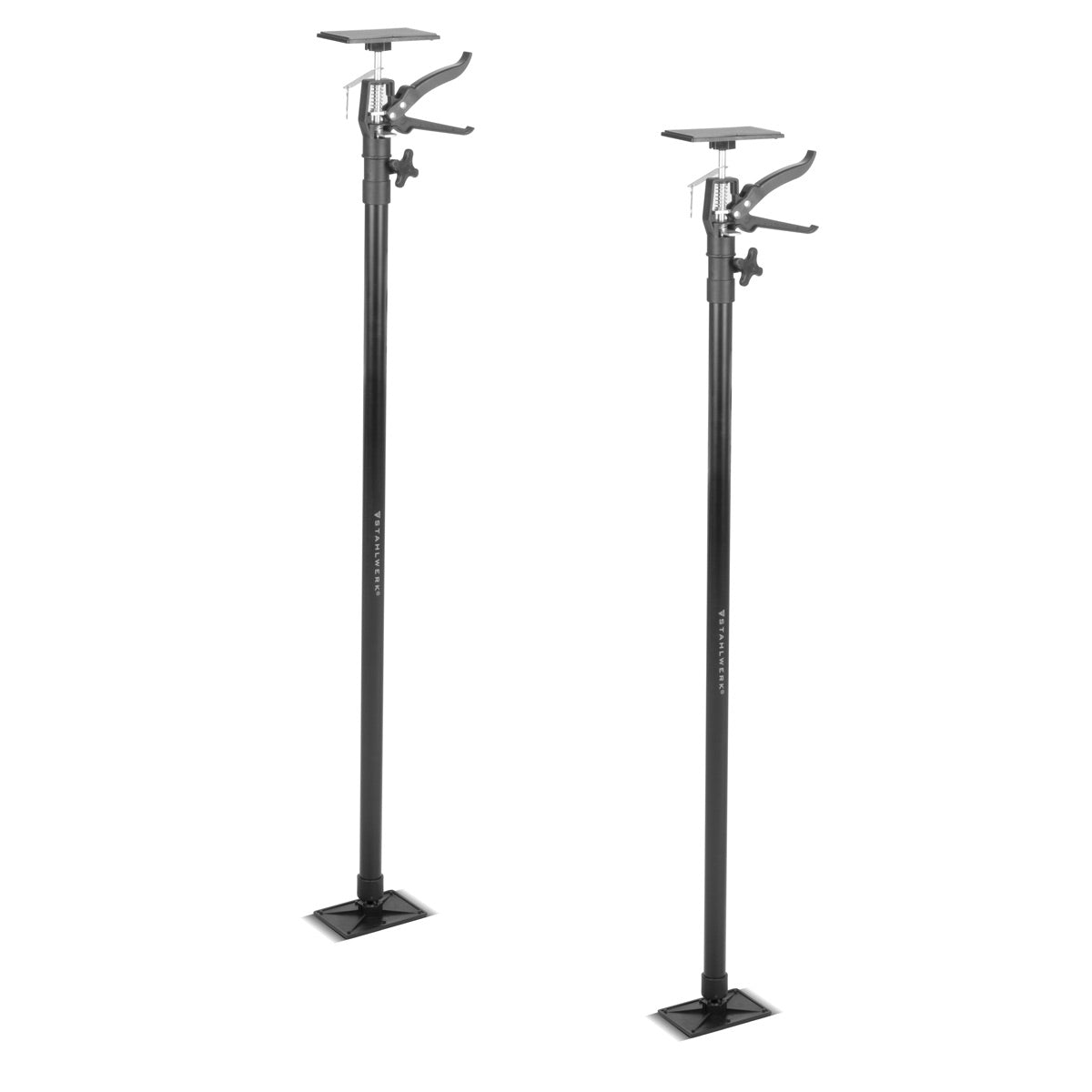 Barra de soporte telescópico Stahlwerk 2 Conjunto 110-290 cm con 43 kg de capacidad de montaje de capacidad de carga | Baustützen | Soporte telescópico | Tensor de la puerta | Soporte de techo | Soporte de tensión | Soporte de una mano | Rápido