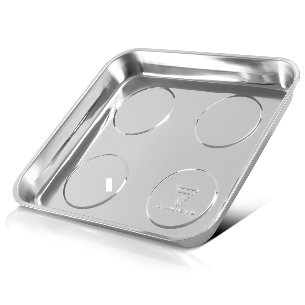 Stahlwerk Magnetschale MS-30 ST 270 x 292 x 30 mm Piastra magnnet | Ciotola di vite | Habbit Shell | Magnneta Blind | Ciotola magnetica in acciaio inossidabile con forte potenza adesiva per viti, chiodi e strumenti