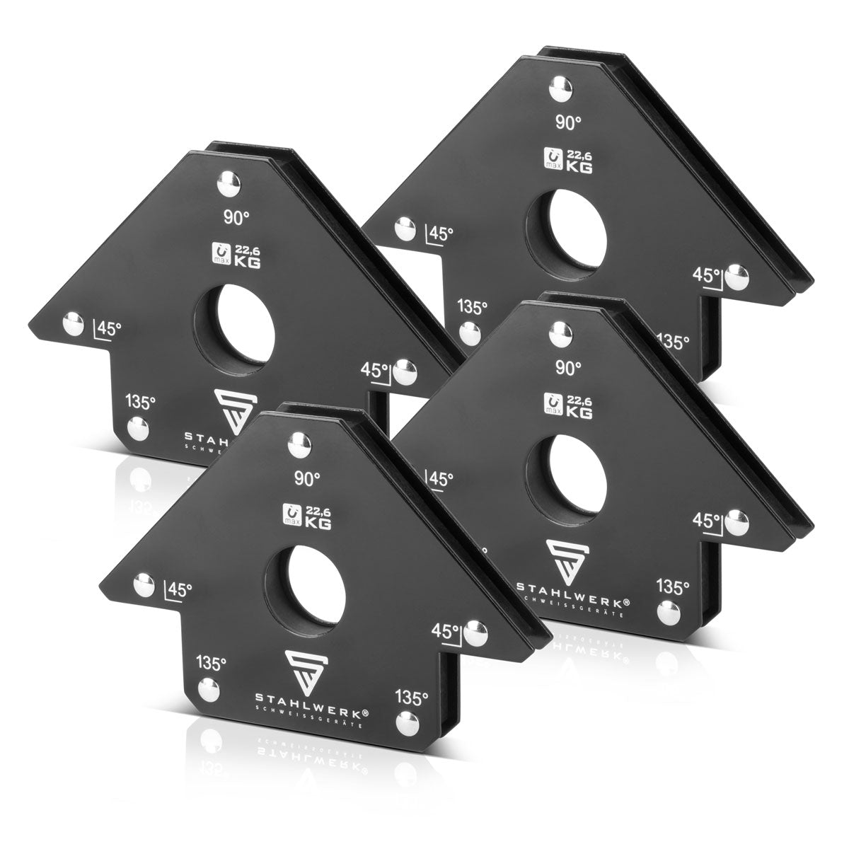 Steelworks 4 Set magnet saldatura angolo di saldatura 22,6 kg | Magnete pratico di saldatura da 50 libbre | Angolo magnetico | Posizionatori di saldatura con forte adesione