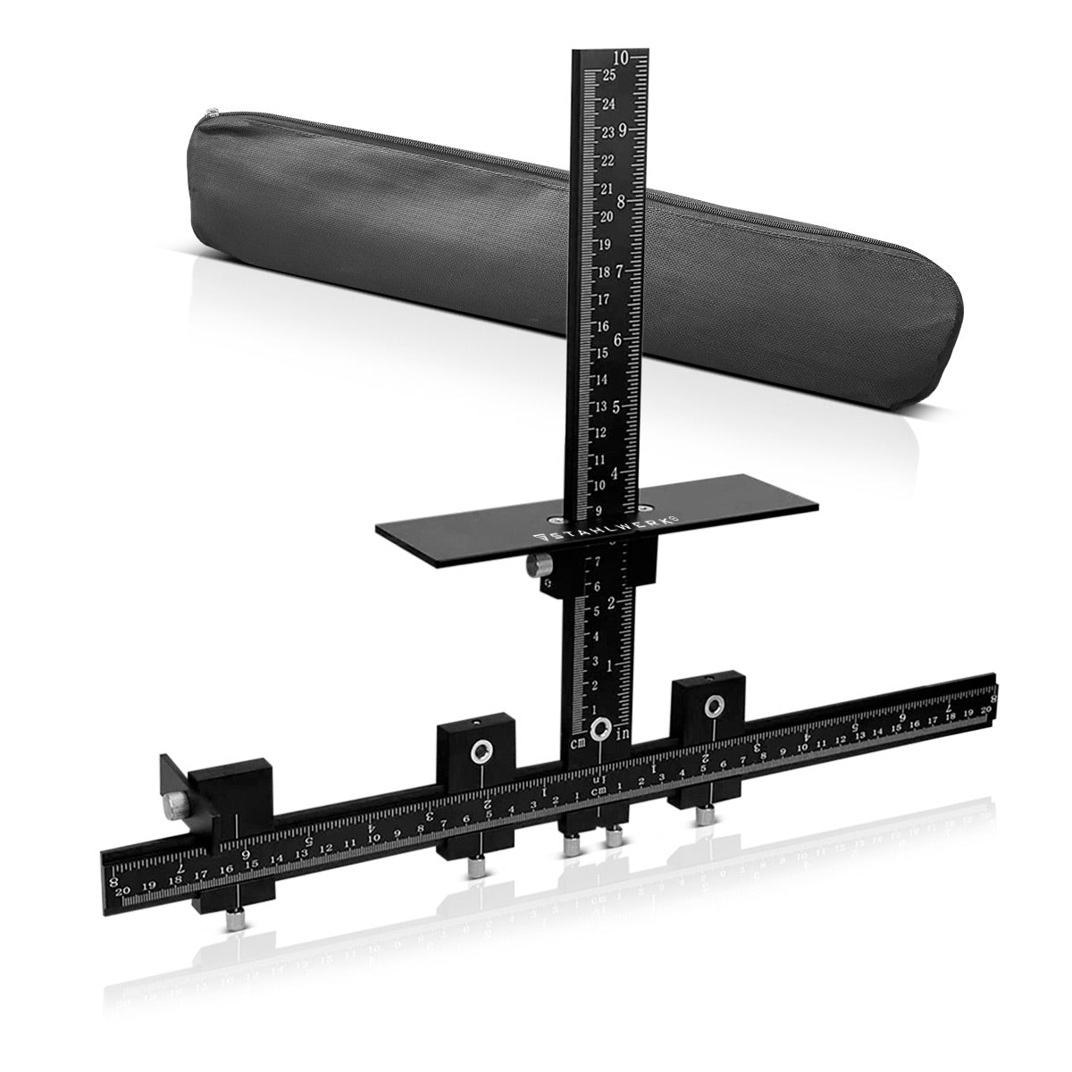 Steelwork drilling device with stop adjustable aluminum drilling template | Drilling | Drilling help | Dübellehre | Drilling apprenticeship for the exact positioning of boreholes