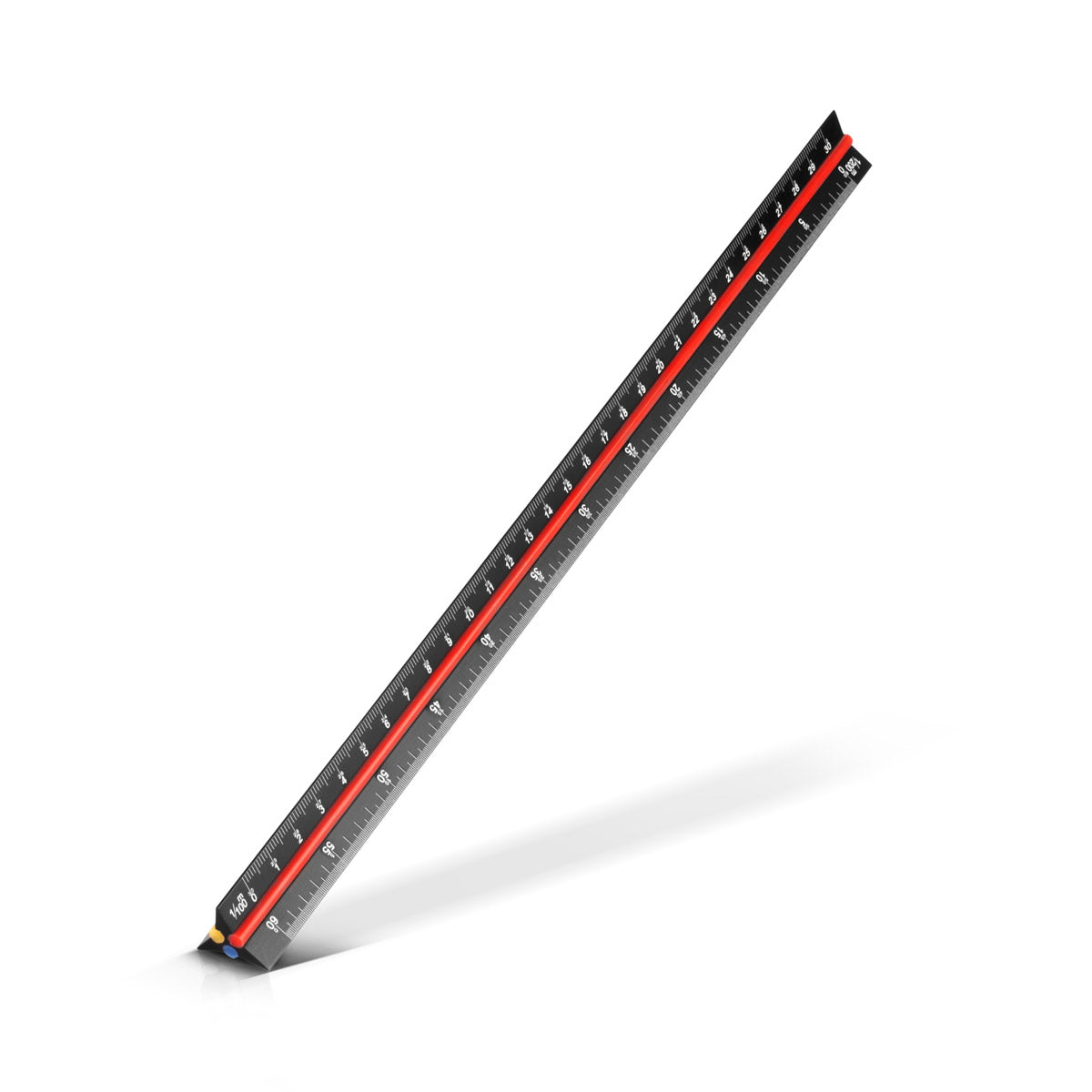 Steelworks Dreikant-LineAl 30 cm with metric scales in a scale of 1: 100 | 1: 200 | 1: 300 | 1: 400 | 1: 500 | 1: 600 triangular aluminum scale | Dreikant scale | Architects-Lineal