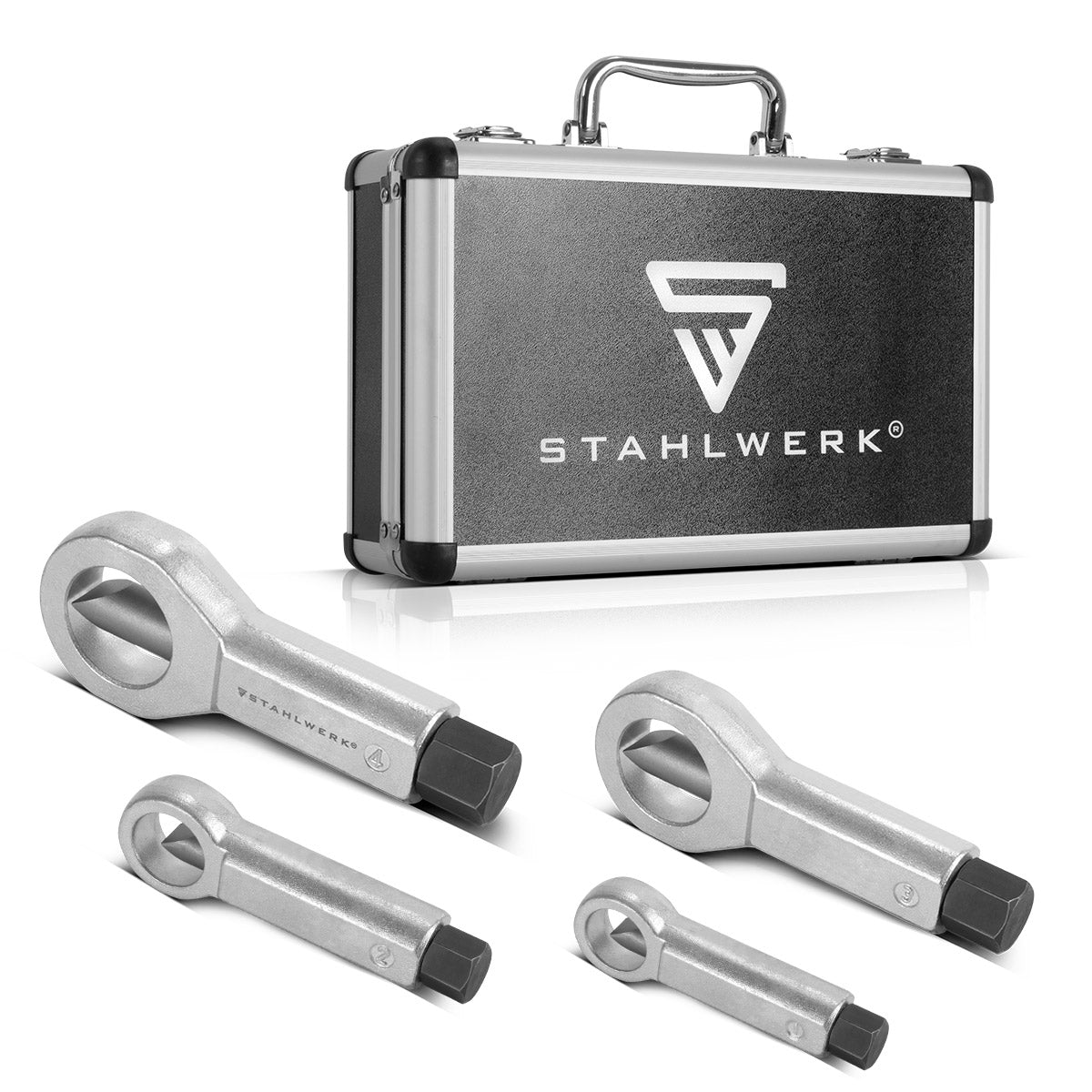 SET STAHLWERK NUTSPREN SET SET 9-36 MM SET NUTSPERGER in 4 parti | MURER SOLDER | Apri di noci | Nut Splalt | Strumento per allentarsi dadi bloccati
