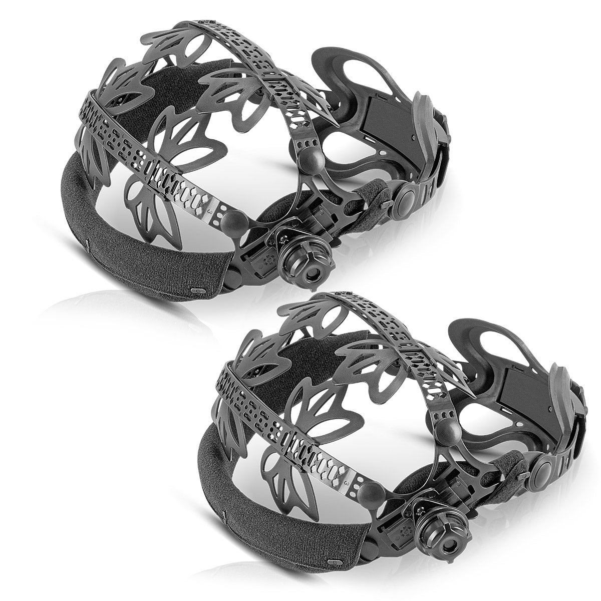 Steelworks Universal headband for welding helmets in the 2 Set made of high-quality plastic with versatile setting options, ergonomic fit, integrated head cushion and interchangeable welding tape