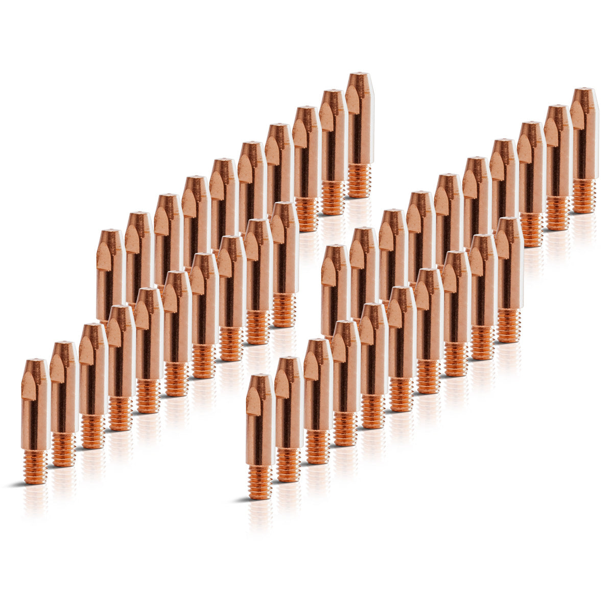 STAHLWERK Juego de 40 AK25 | MB25 | KD24 | Consejos de contacto MB24 | Boquillas de contacto para aluminio M6x28 en 1,0 mm Juego de piezas de desgaste MIG MAG | Accesorios de soldadura para sopletes