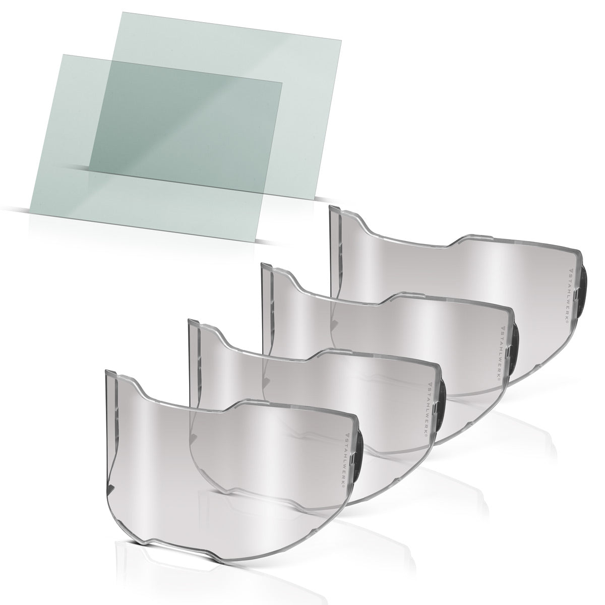 STAHLWERK welding helmet replacement lenses set of 6 replacement lenses inside and outside Welding protection glass | Visor lens | Protective glasses EN ISO 16321 for fully automatic welding helmet SPLIT