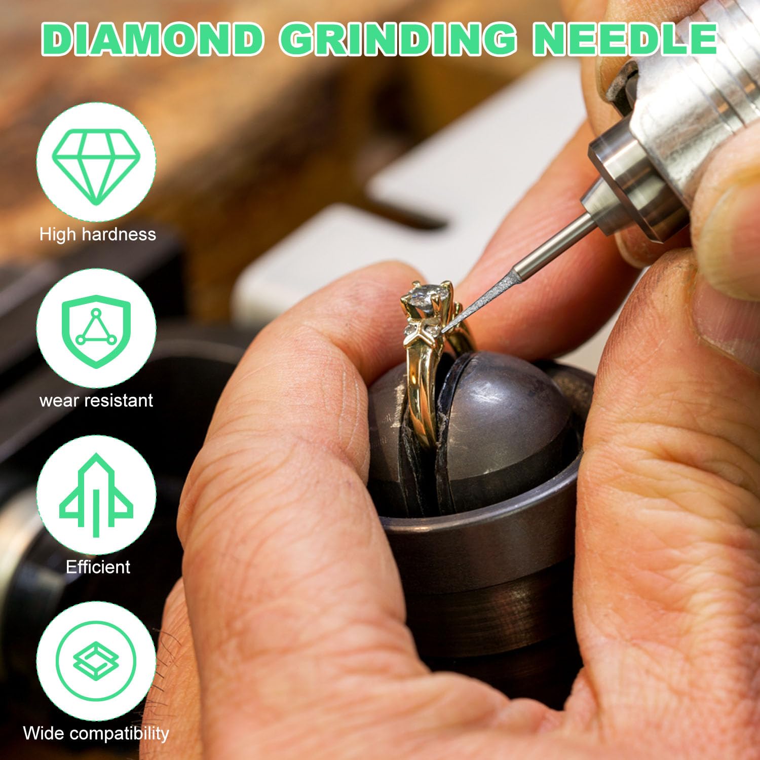 USB-Gravierstift 50 Stück Diamant Fräser Set, Diamant Fräser für Stein, Glas, Keramik, Schnitzen, Schleifen, Polieren, Gravieren, Bohren, Silber
