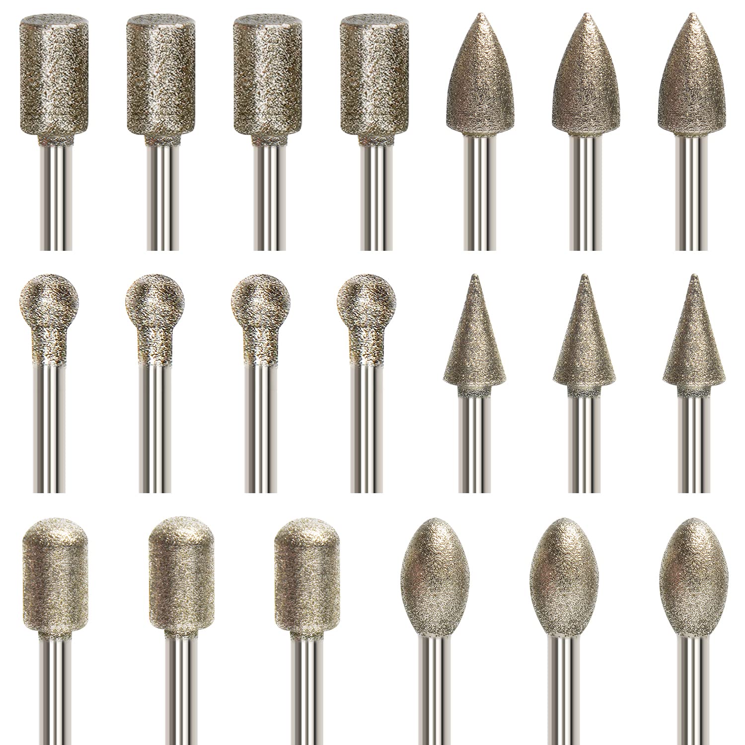 USB-Gravierstift Zubehör 20 Stück Diamant Fräser Set Universell